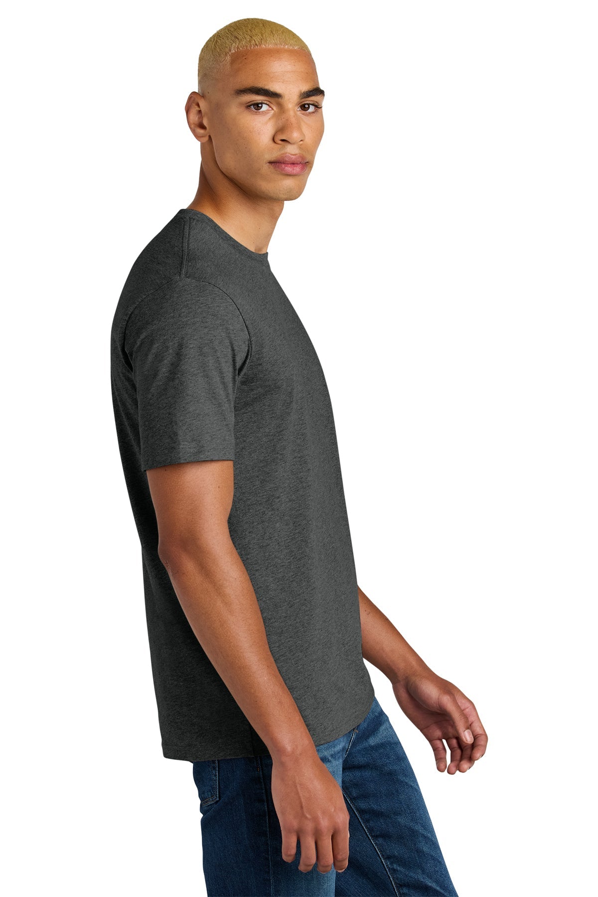 District Perfect Weight Icon Custom Tees, Heathered Charcoal