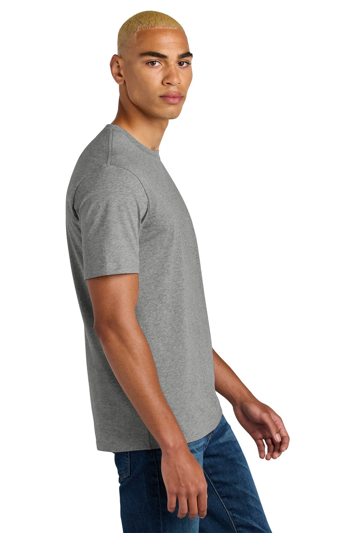 District Perfect Weight Icon Custom Tees, Heathered Steel