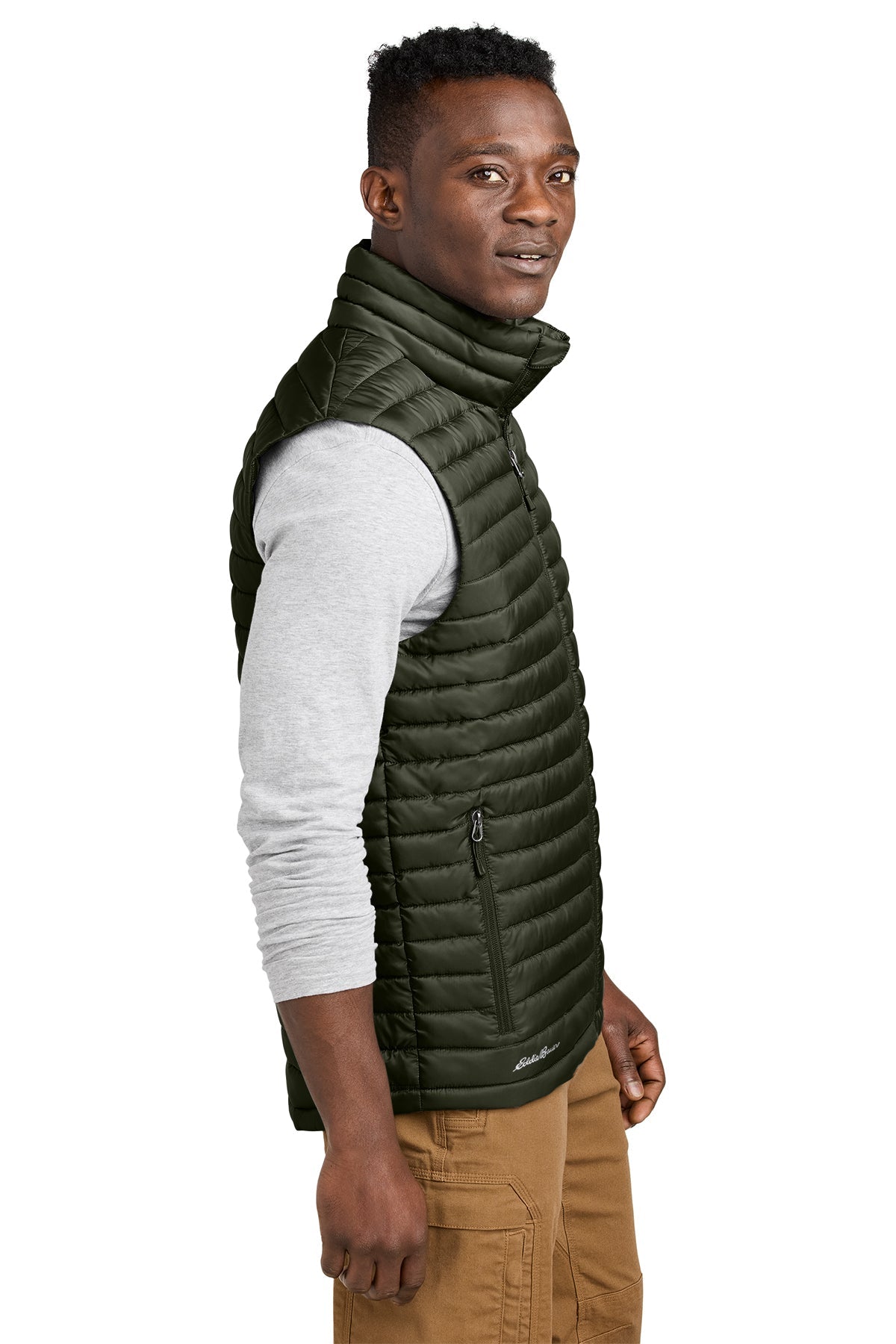 Eddie Bauer Packable Quilted Custom Vests, Olive Green