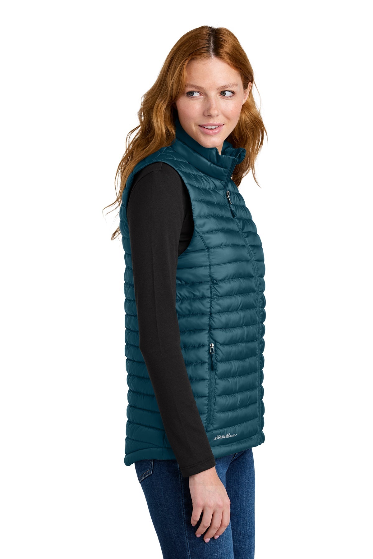Eddie Bauer Womens Packable Quilted Custom Vests, Adriatic Blue [Dunbar]