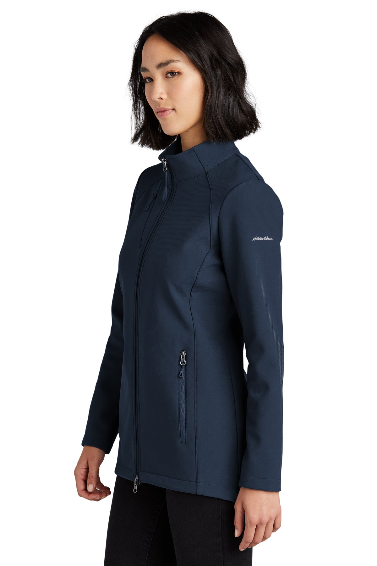 Eddie Bauer Womens Stretch Soft Shell Custom Jackets, River Blue Navy