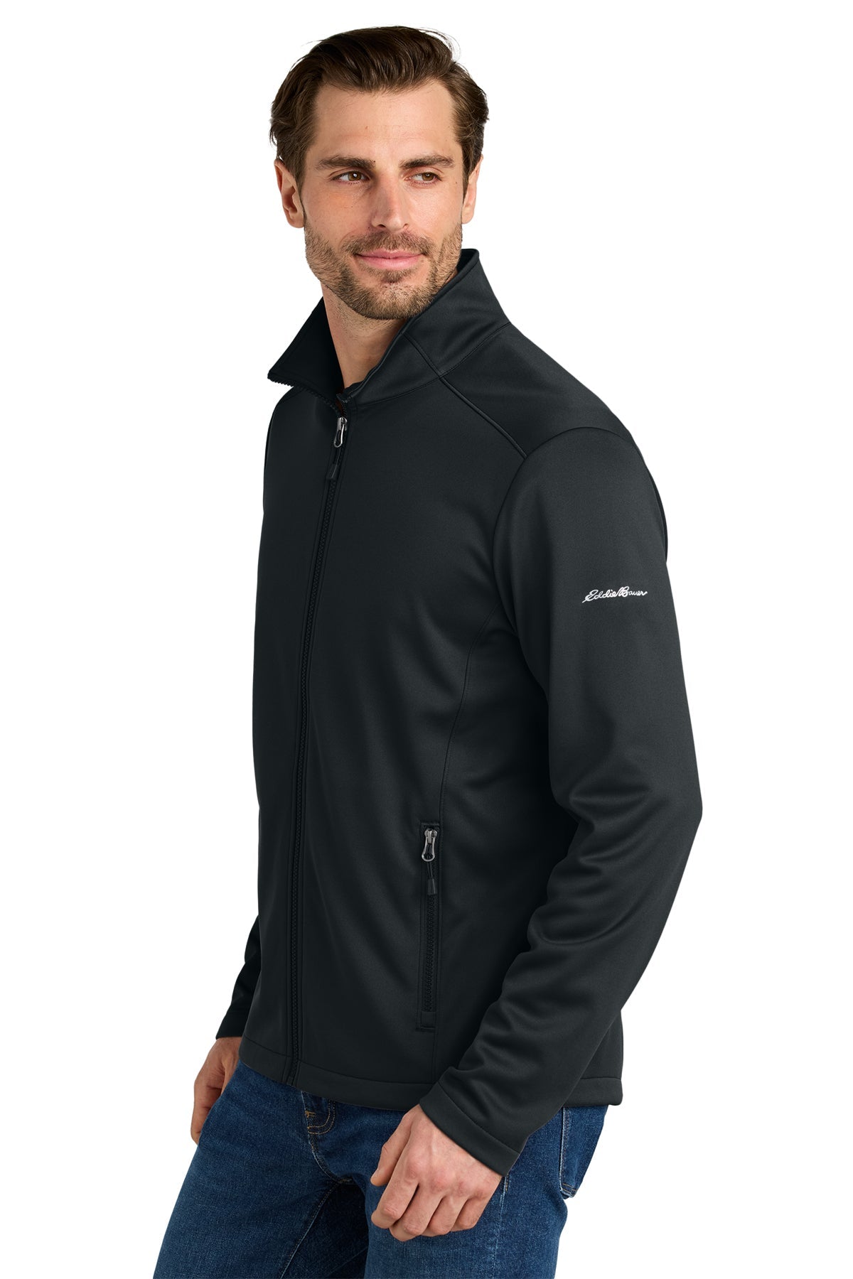 Eddie Bauer Smooth Mid Layer Fleece Custom Full-Zips, Black