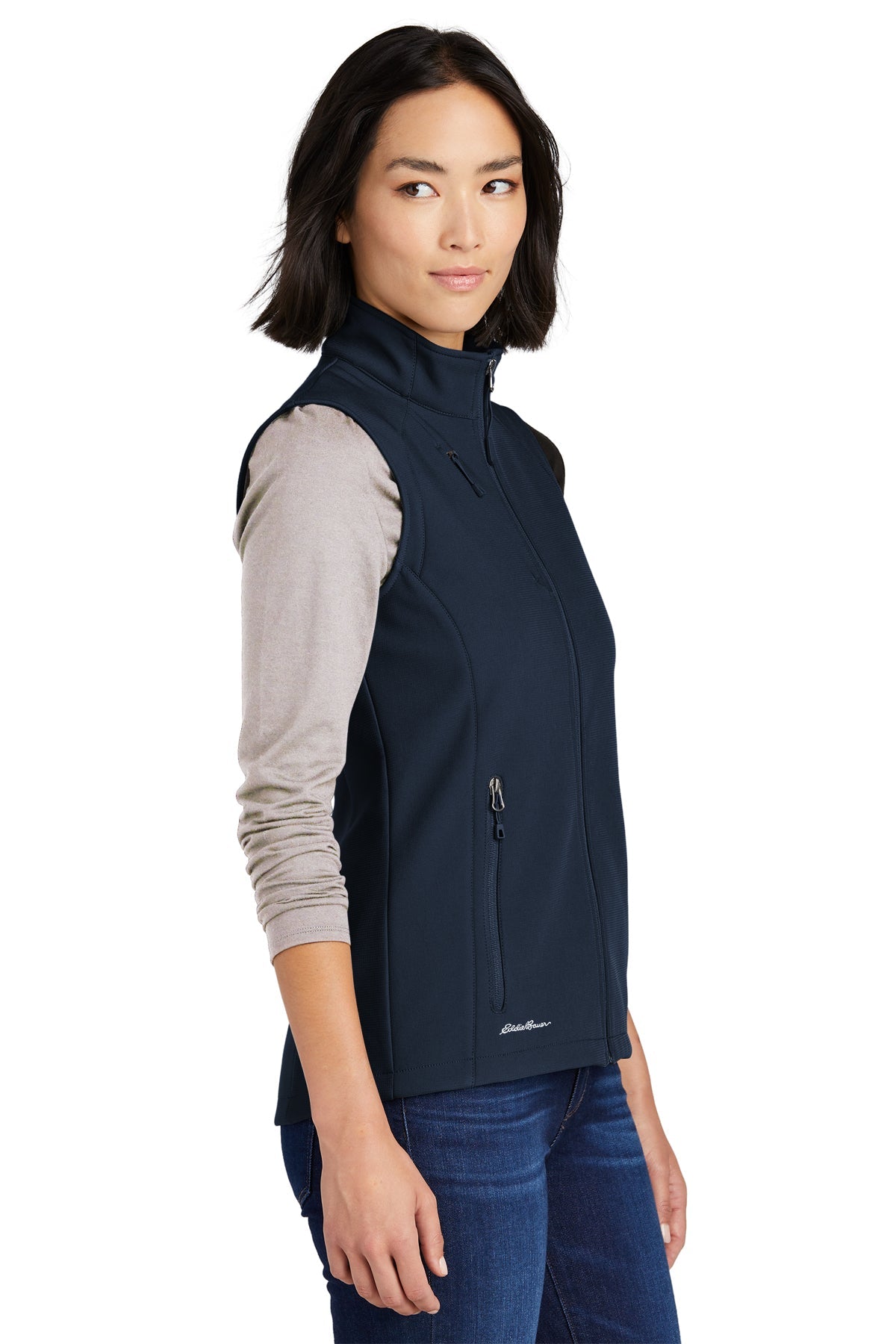 Eddie Bauer Womens Stretch Soft Shell Custom Vests, River Blue Navy
