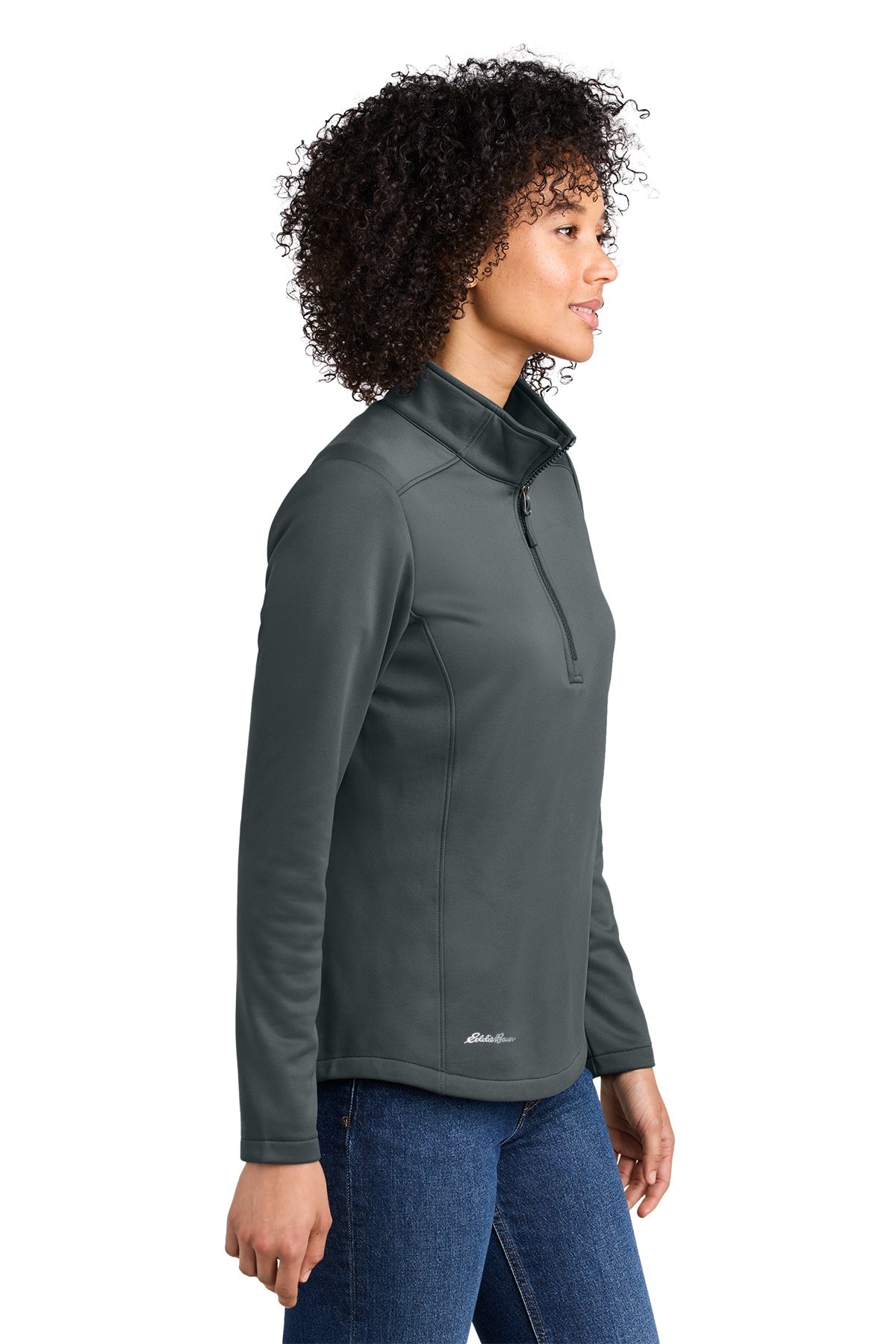 Eddie Bauer Womens Smooth Mid Layer Fleece Custom 1/2-Zips, Iron Gate [Adam Equipment]