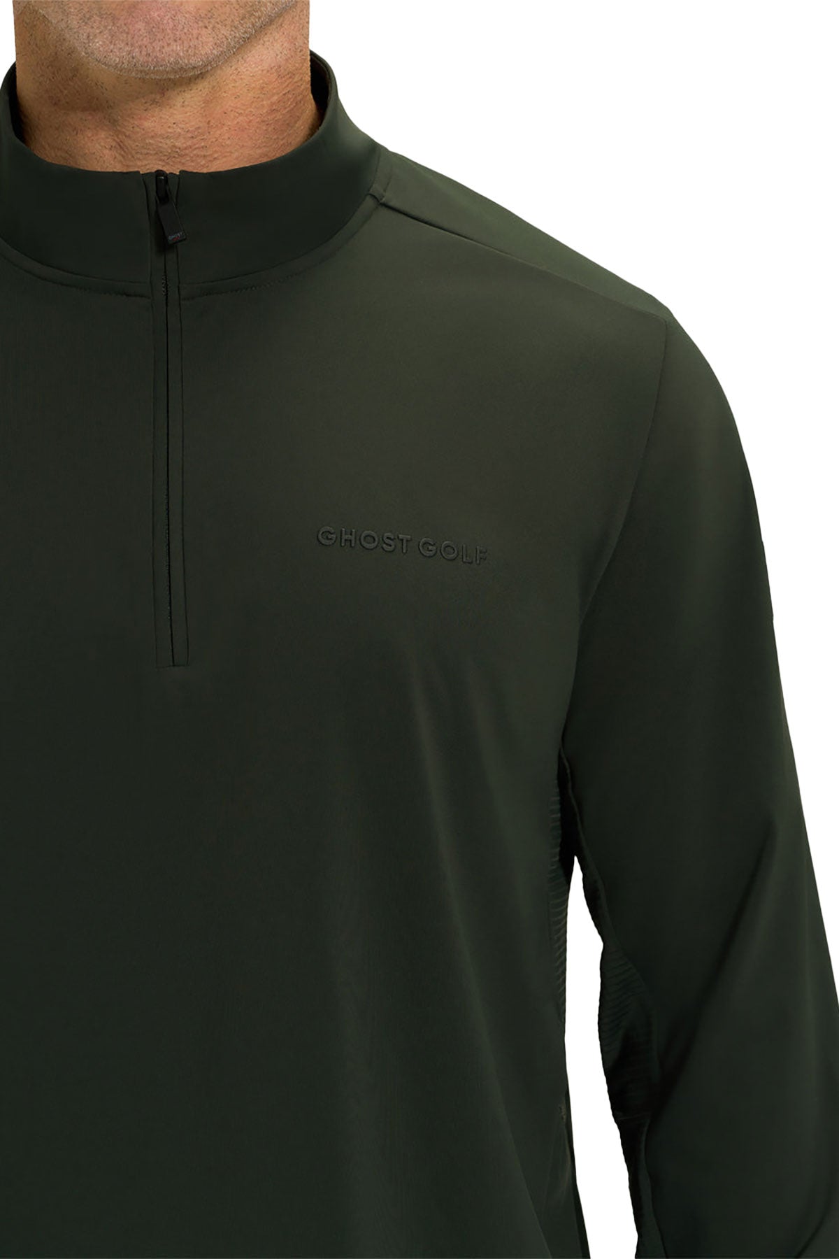 Ghost Golf 1/4 Zip Mock Custom Jackets, Forest Green
