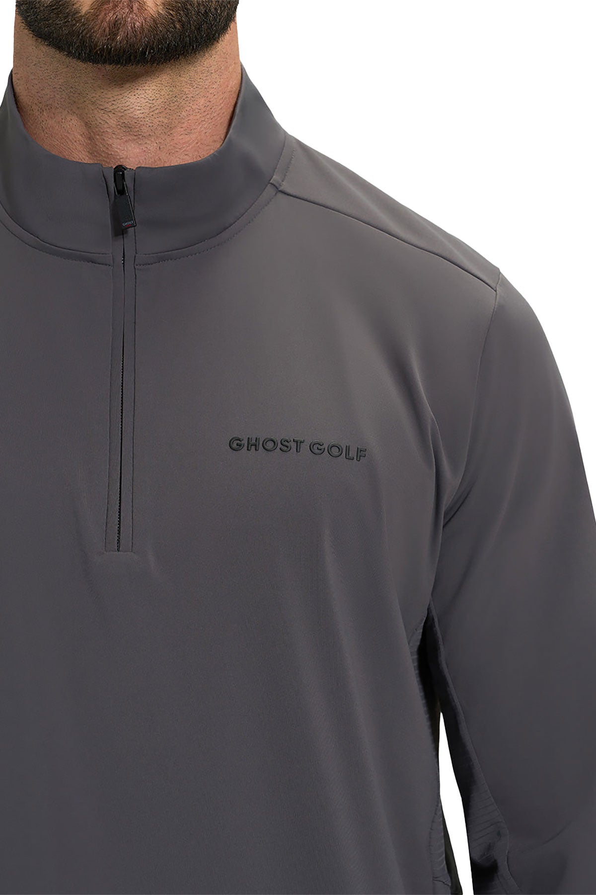 Ghost Golf 1/4 Zip Mock Custom Jackets, Iron Grey