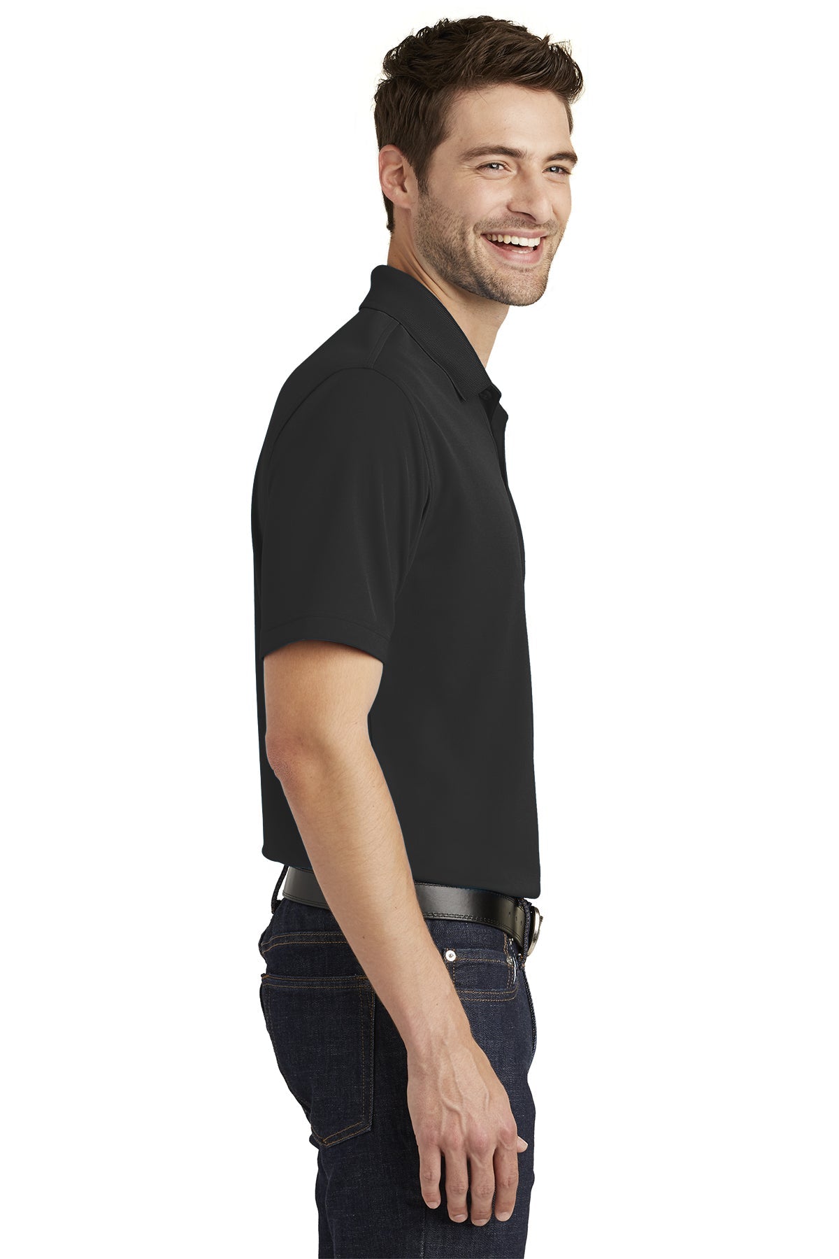 Port Authority Dry Zone UV Micro-Mesh Custom Polos, Deep Black [CommStar Credit Union]