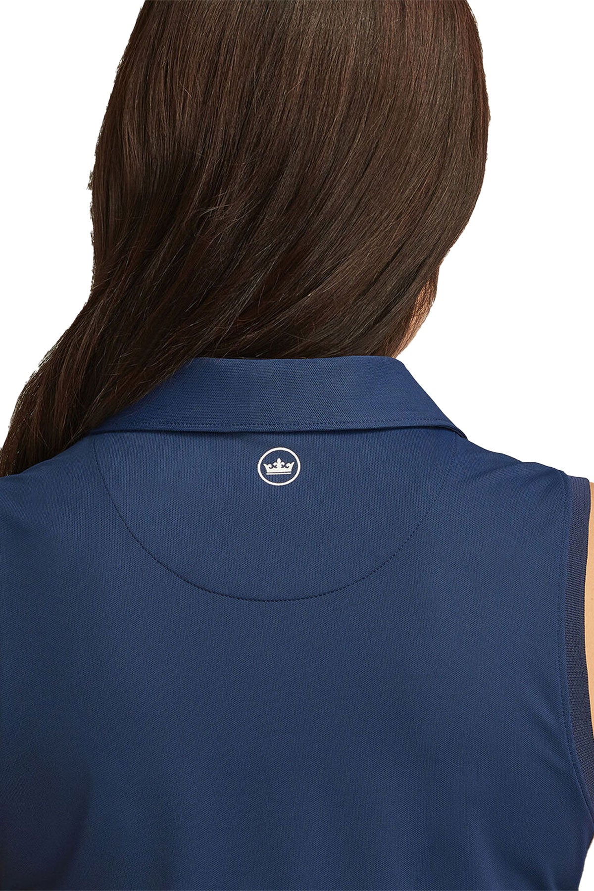 Peter Millar Women's Banded Sport Mesh Sleeveless Custom Button Polos, Navy [Mechanical Solutions]