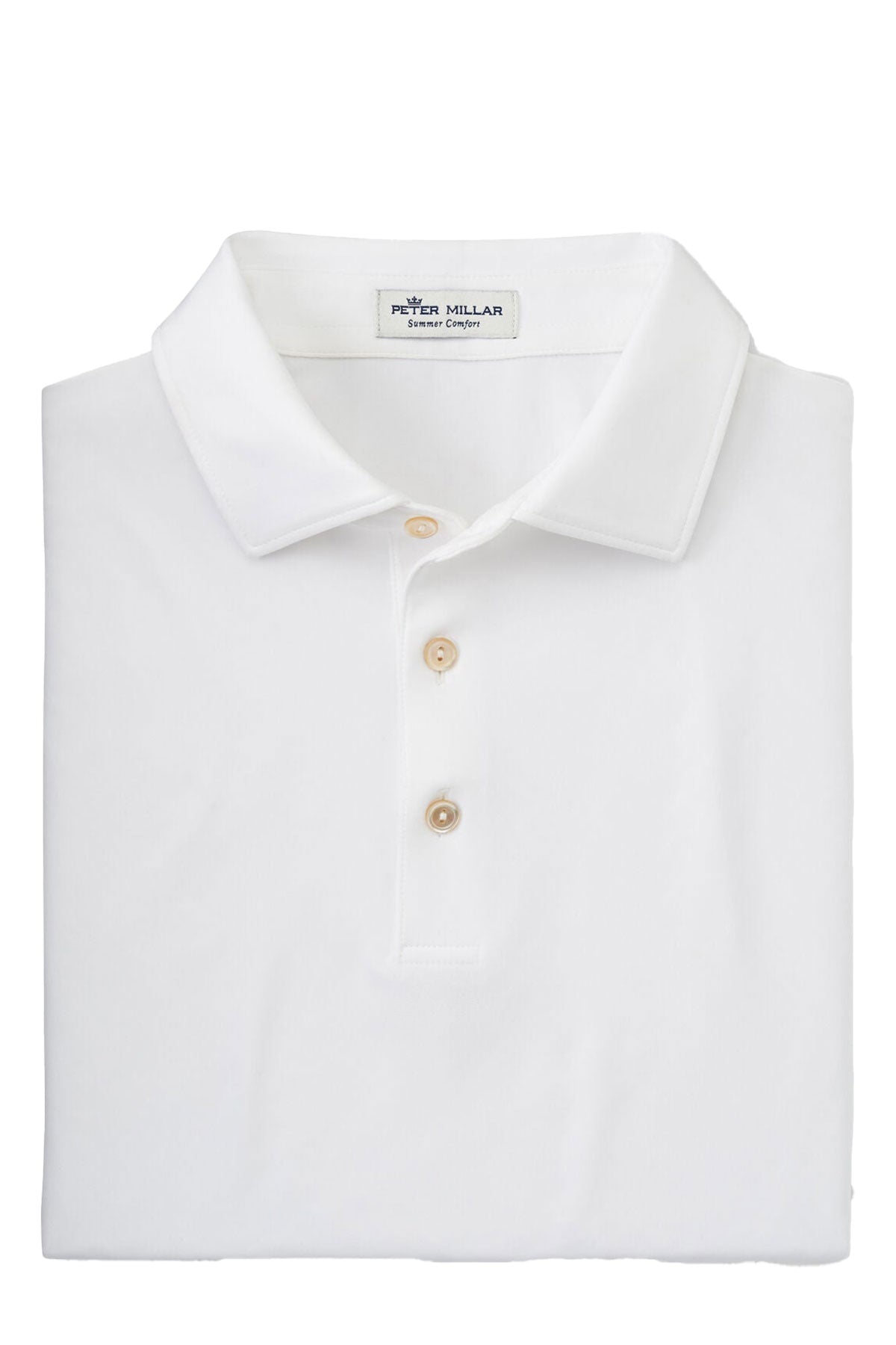 Peter Millar Performance Self Collar Custom Polos, White