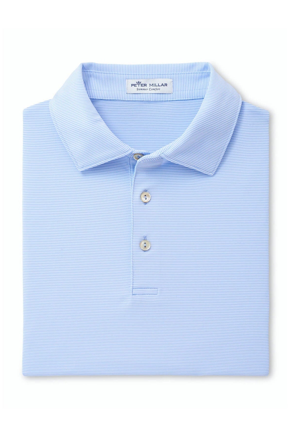Peter Millar Jubilee Stripe Custom Polos, Cottage Blue