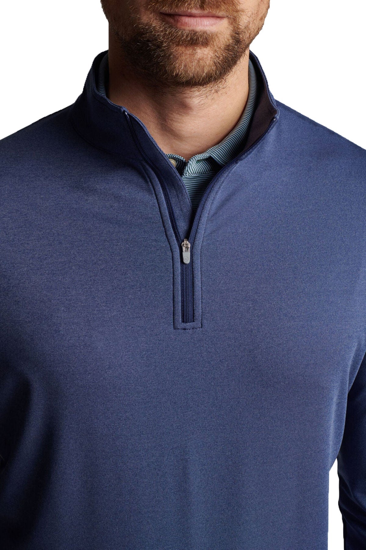 Peter Millar Perth Melange Custom Quarter Zips, Navy [Launch]