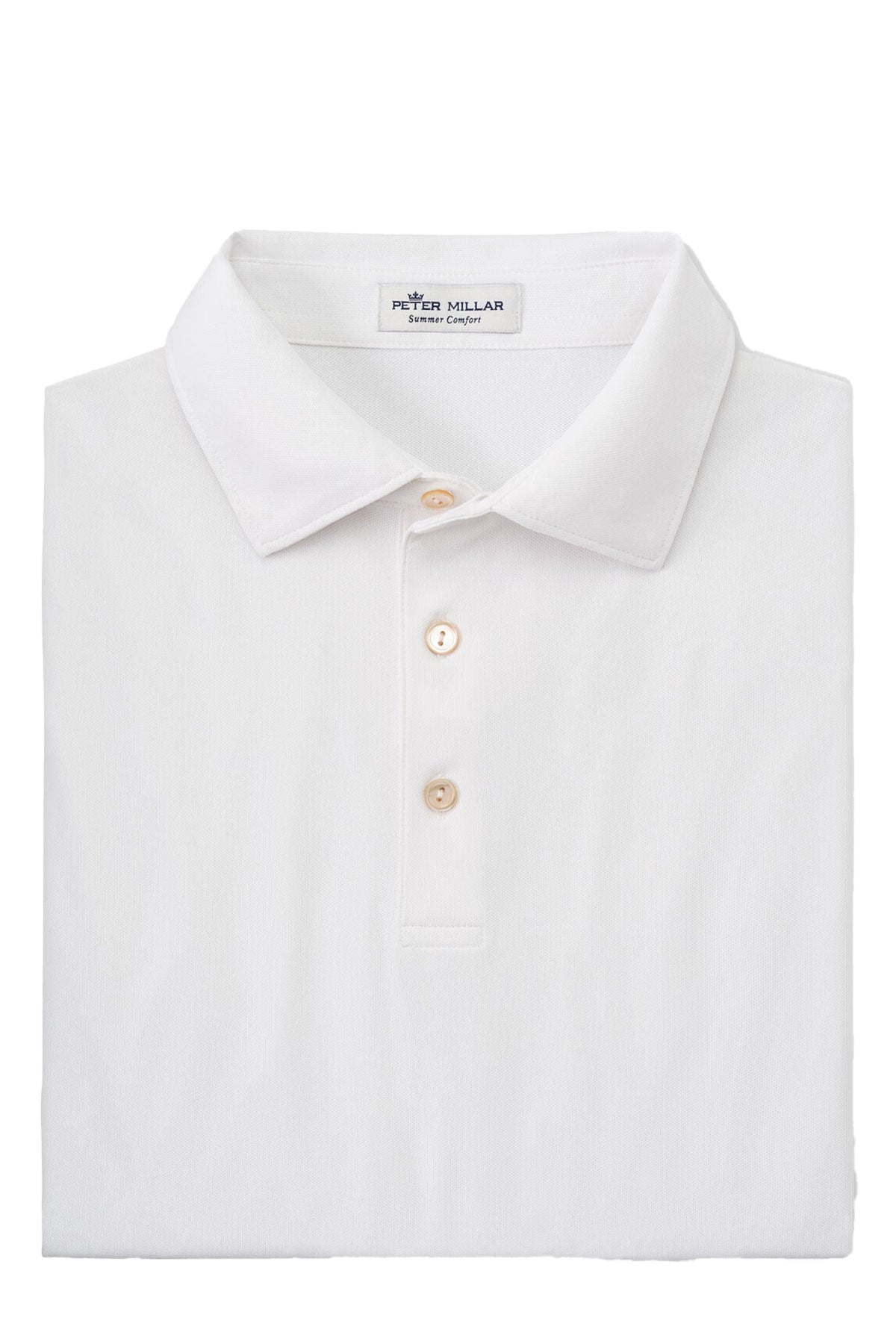 Peter Millar Stretch Mesh Customized Polos, White