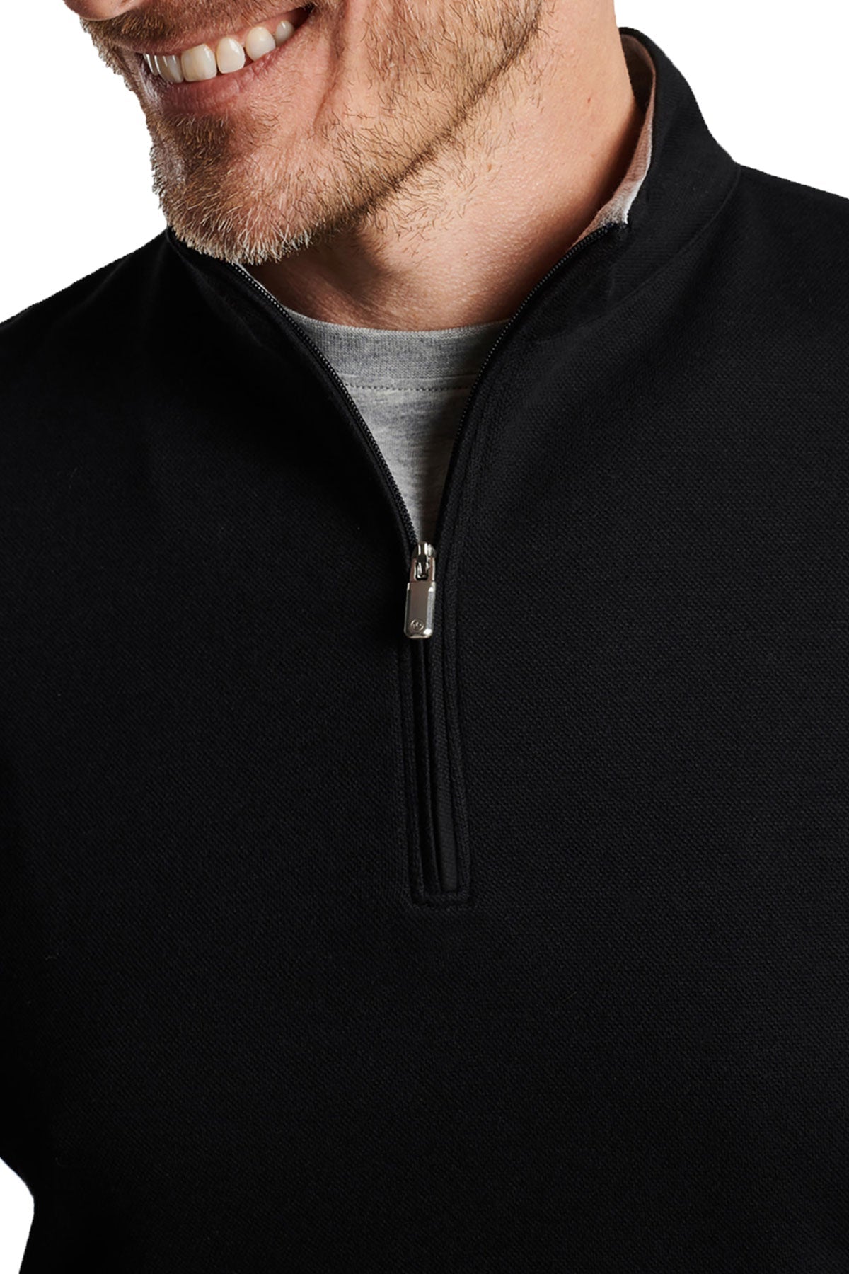 Peter Millar Crown Comfort Custom Quarter Zips, Black