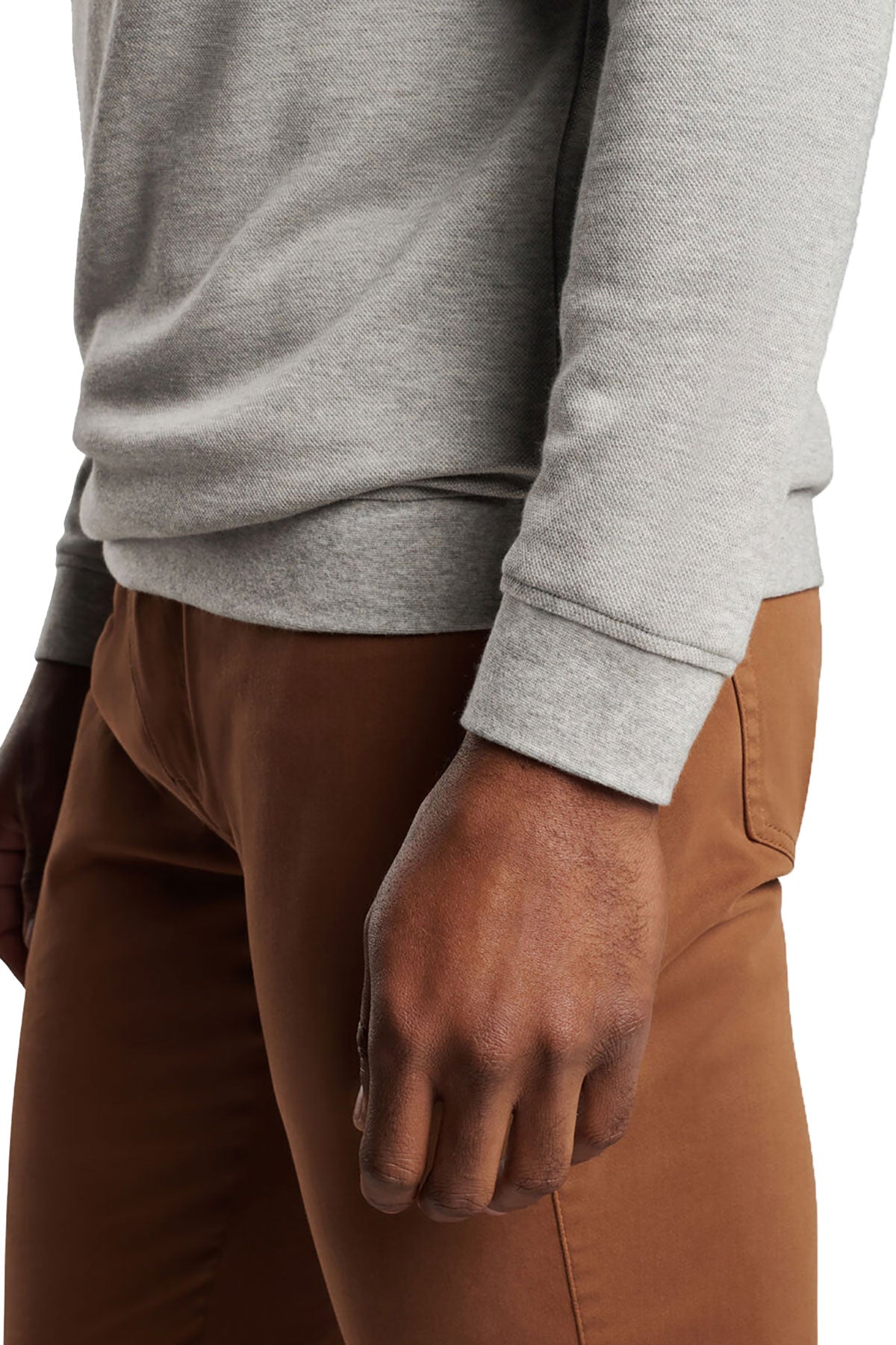 Peter Millar Crown Comfort Custom Quarter Zips, Light Grey