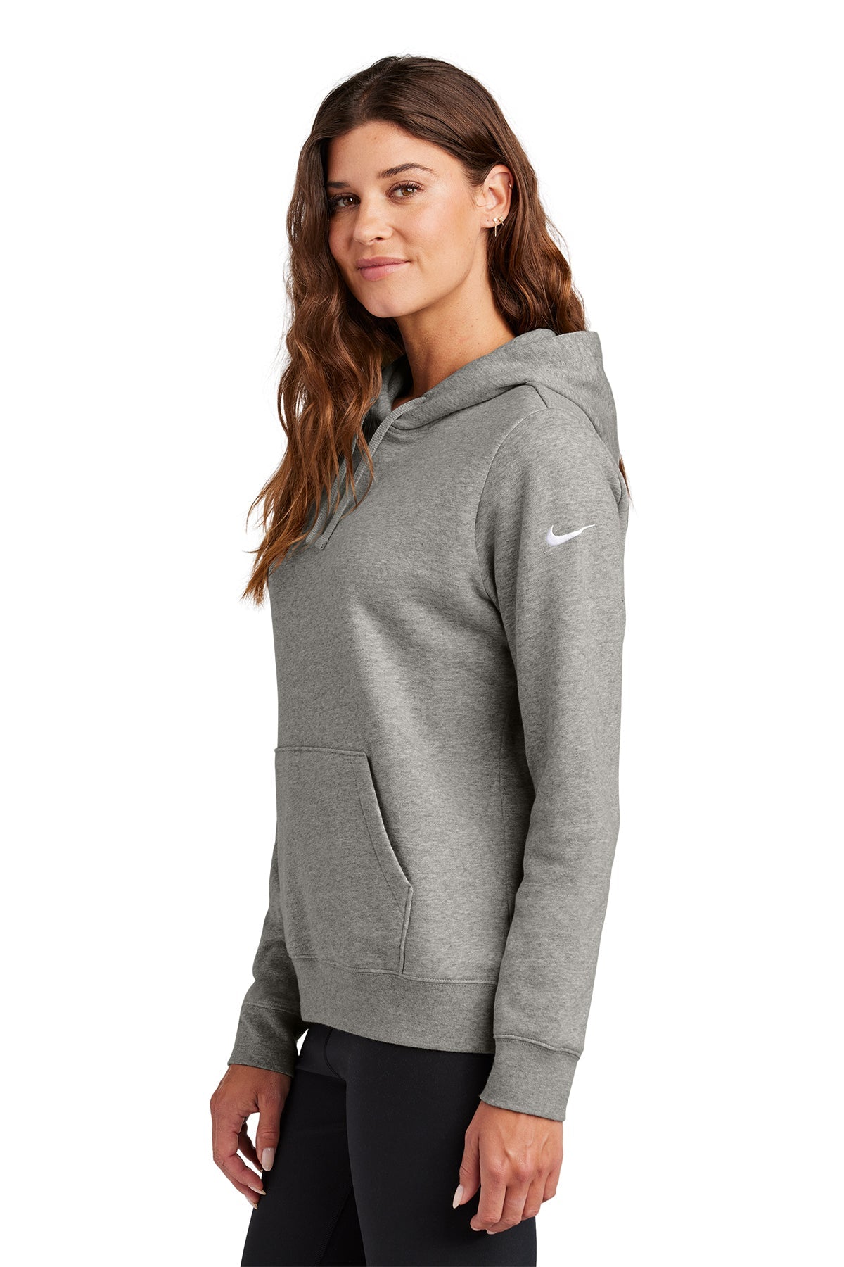 Nike Ladies Club Fleece Pullover Custom Hoodies, Dark Grey Heather