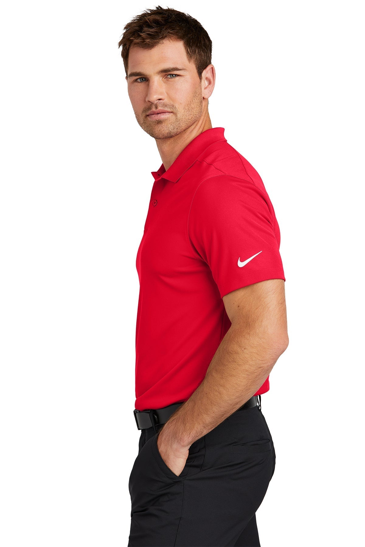 Nike Victory Solid Custom Polos, University Red [Fire Solutions]