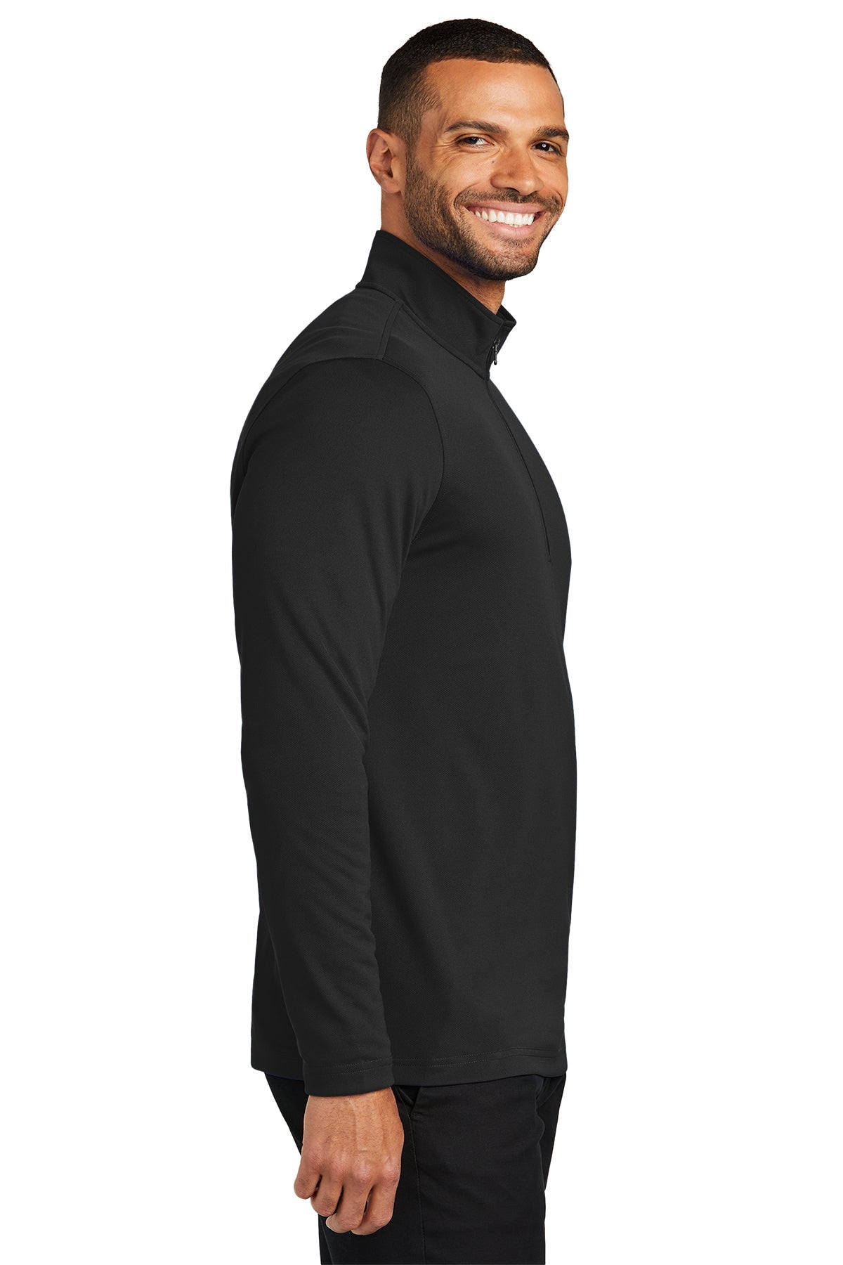 Port Authority Dry Zone UV Micro-Mesh Customized 1/4-Zips, Deep Black [Bolyard Lumber and Design]