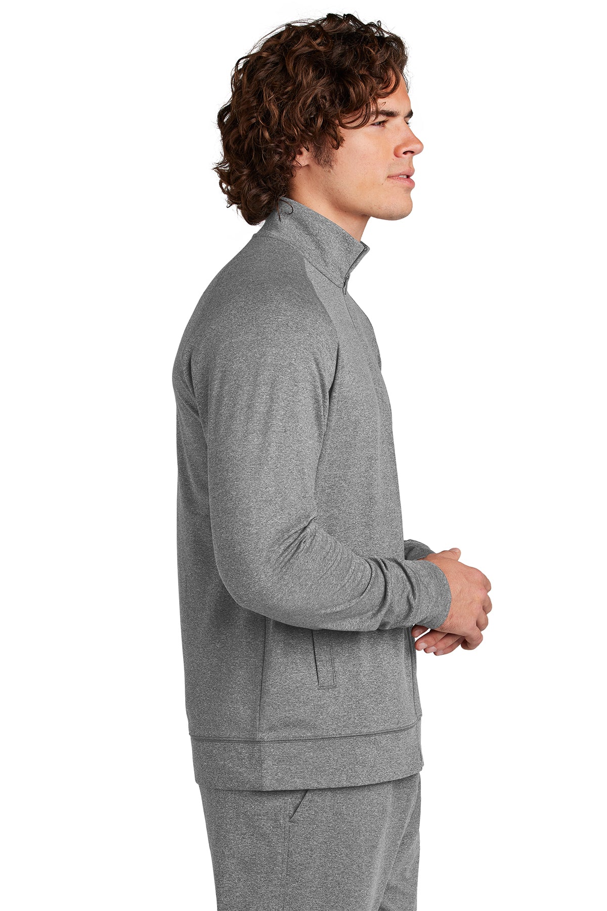 Sport-Tek Custom Sport-Wick Stretch Cadet Jackets, Charcoal Grey Heather