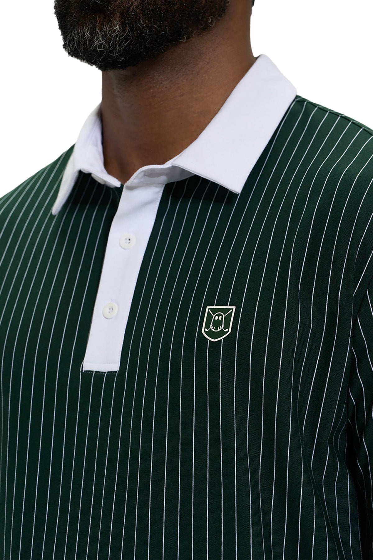 Ghost Golf Spectator Stripe Custom Polos, Bogey Green