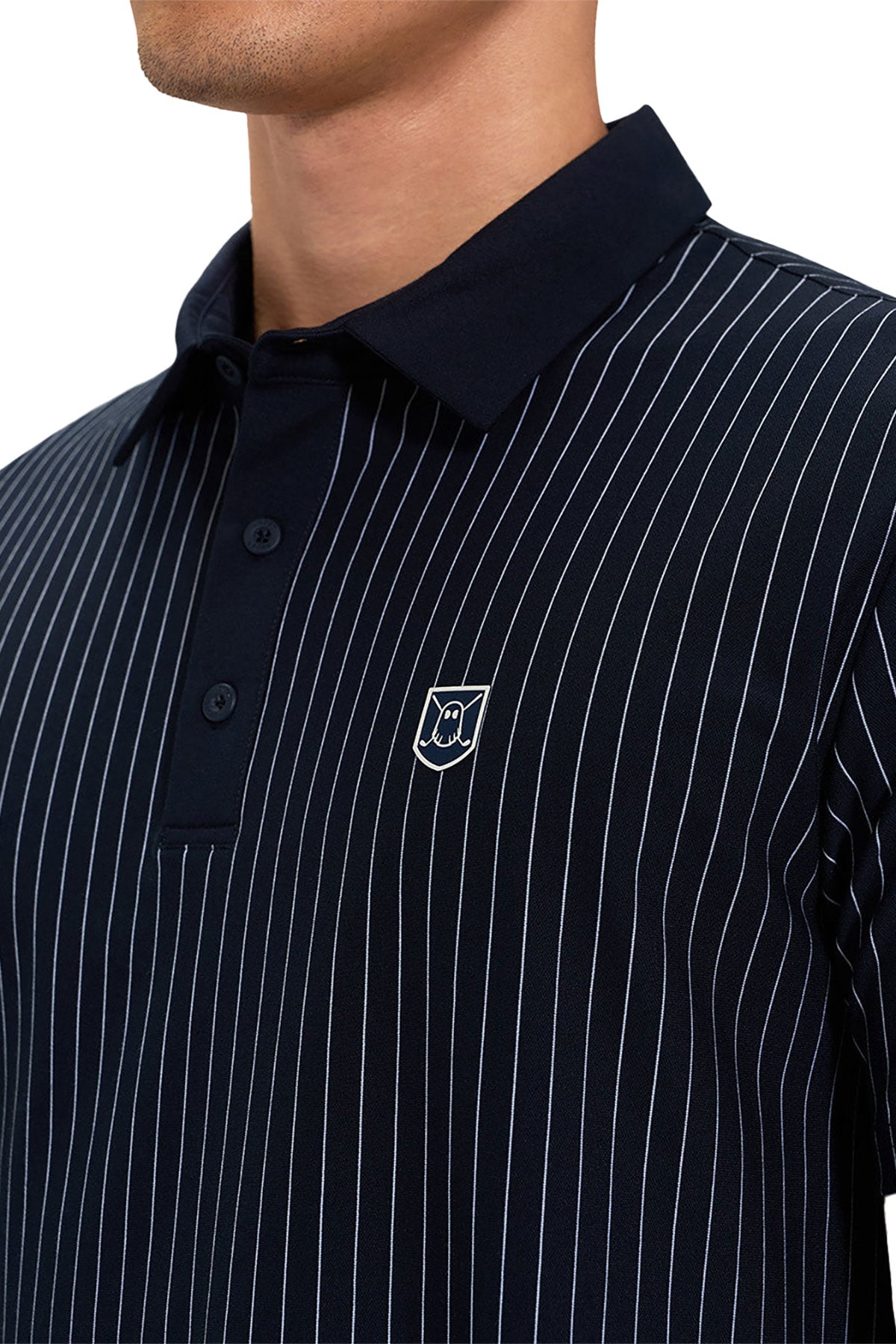 Ghost Golf Spectator Stripe Custom Polos, Navy