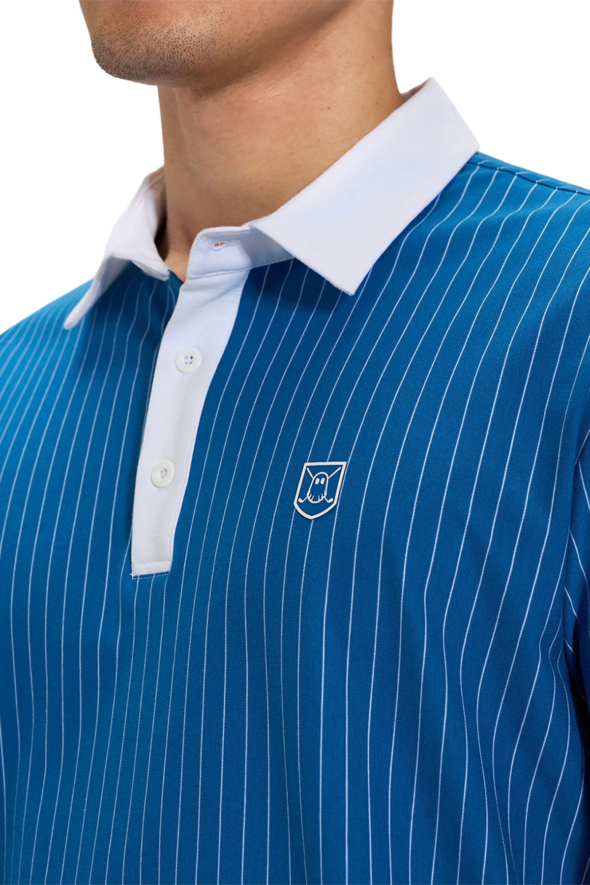 Ghost Golf Spectator Stripe Custom Polos, Royal Blue [Gershman Mortgage]