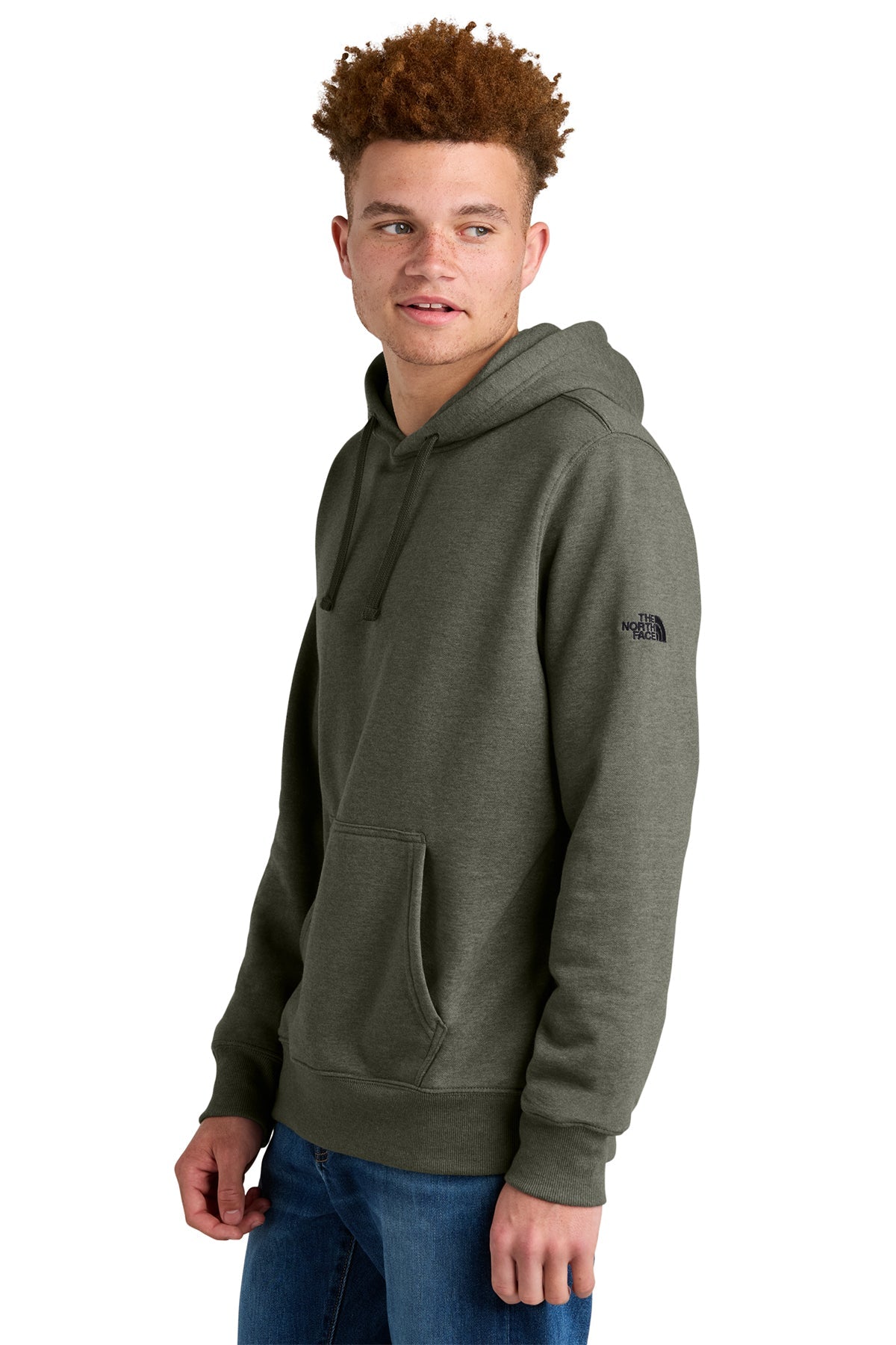 The North Face Sleeve Logo Pullover Custom Hoodies, New Taupe Green Heather