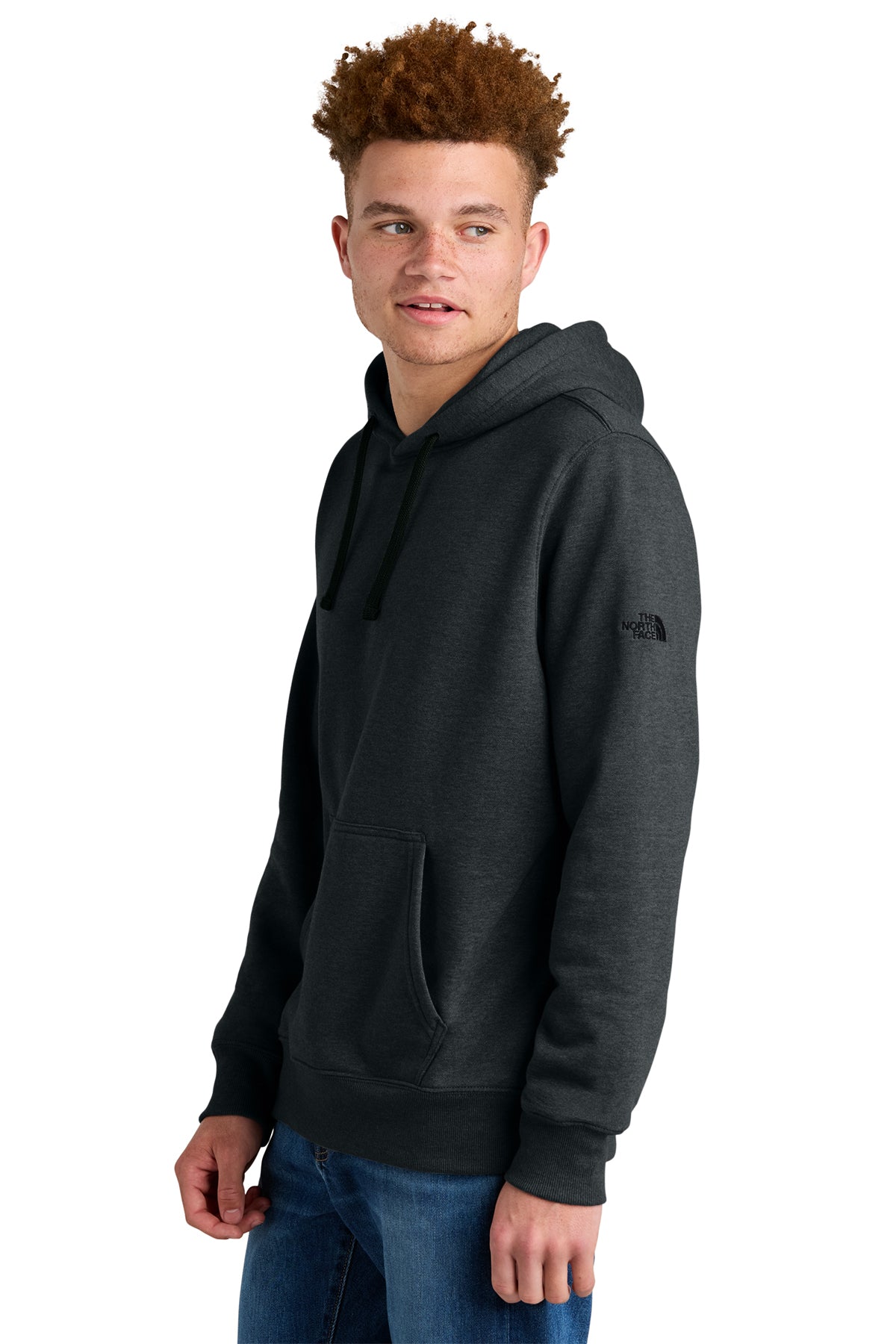 The North Face Sleeve Logo Pullover Custom Hoodies, Black Heather