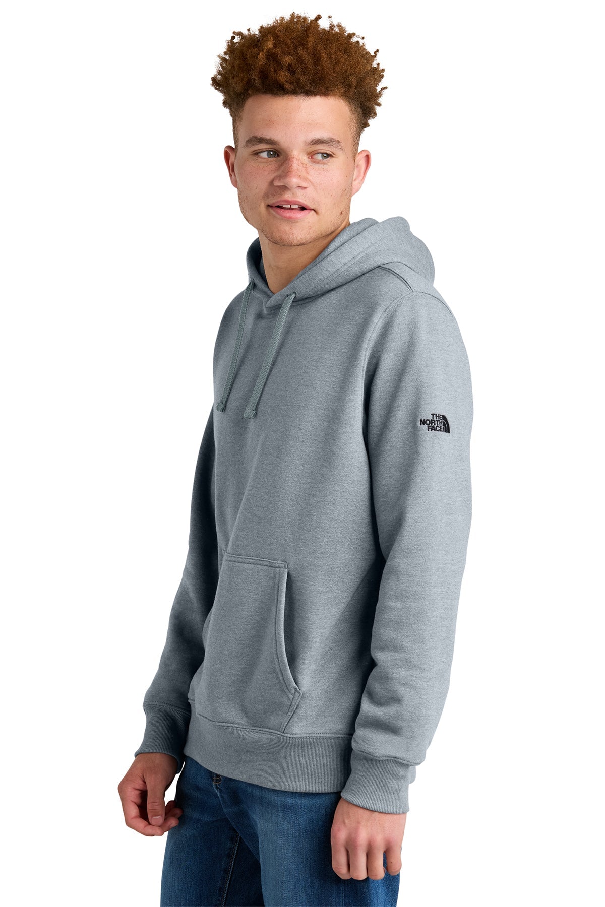 The North Face Sleeve Logo Pullover Custom Hoodies, Light Grey Heather