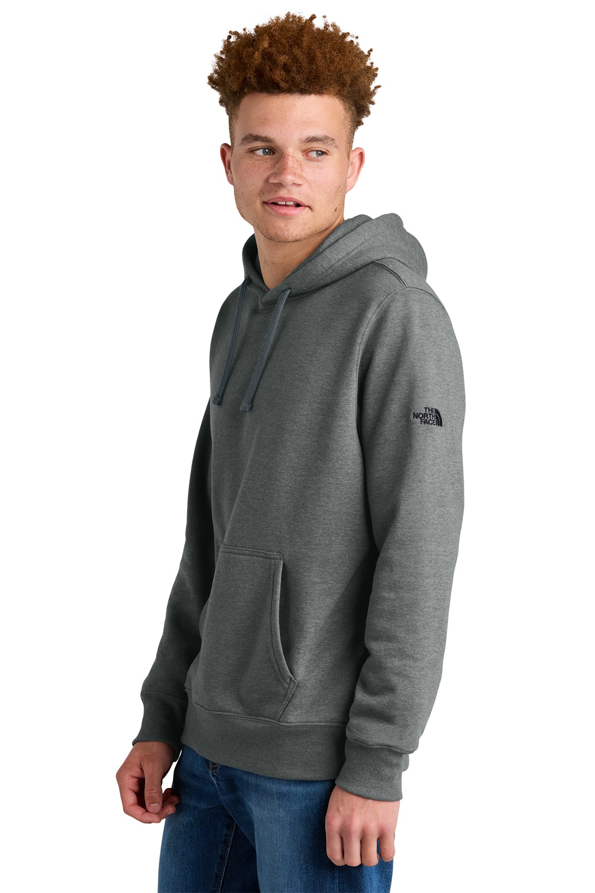 The North Face Sleeve Logo Pullover Custom Hoodies, Medium Grey Heather