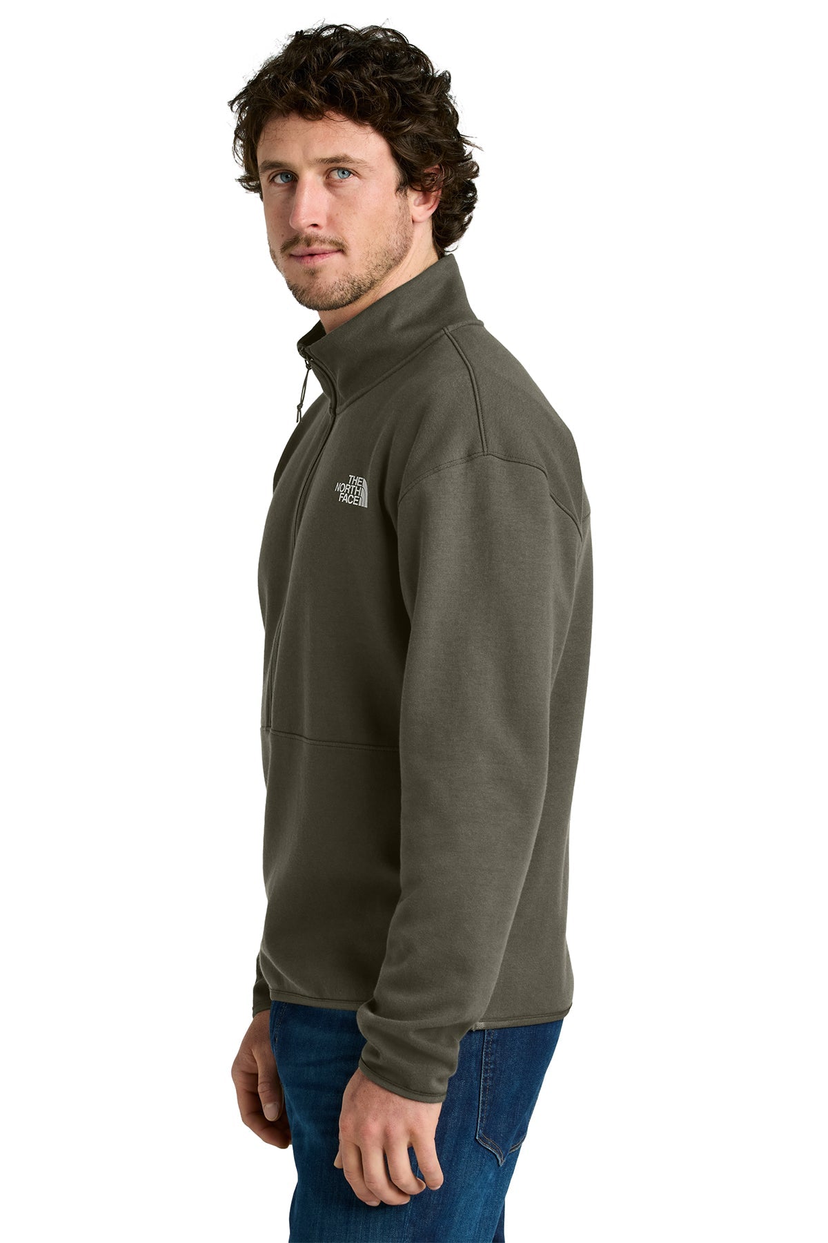 The North Face Double-Knit 1/2-Zip Custom Fleece, New Taupe Green