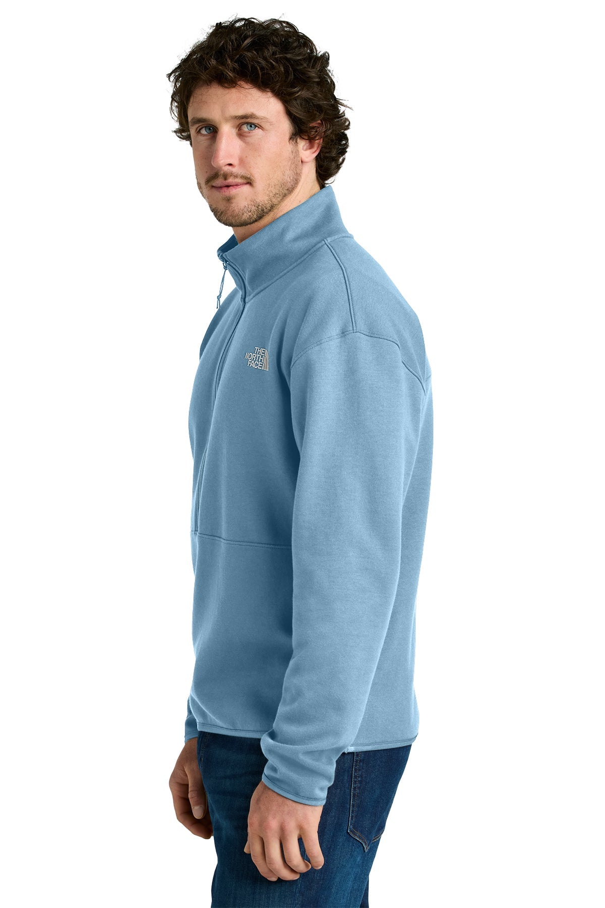 The North Face Double-Knit 1/2-Zip Custom Fleece, Steel Blue