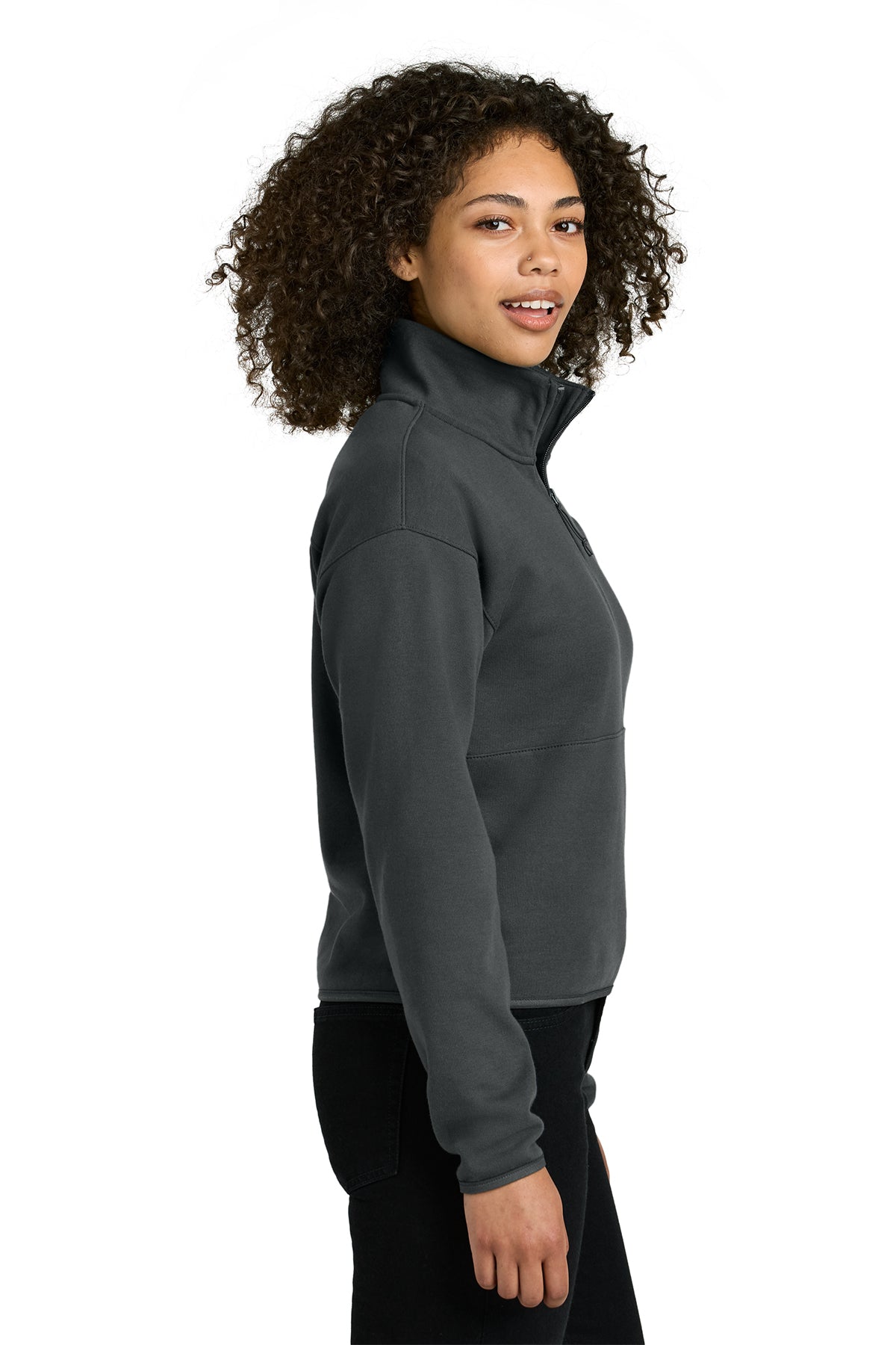 The North Face Womens Double-Knit 1/2-Zip Custom Fleece, Asphalt Grey
