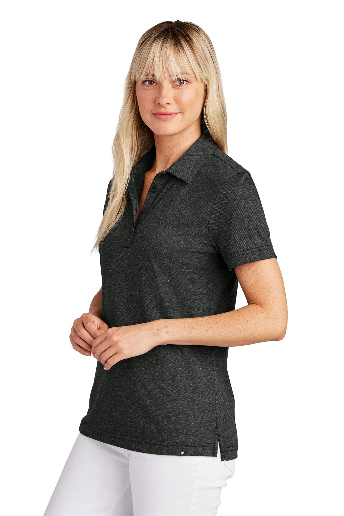 TravisMathew Ladies Sunnyvale Customized Polos, Black Heather