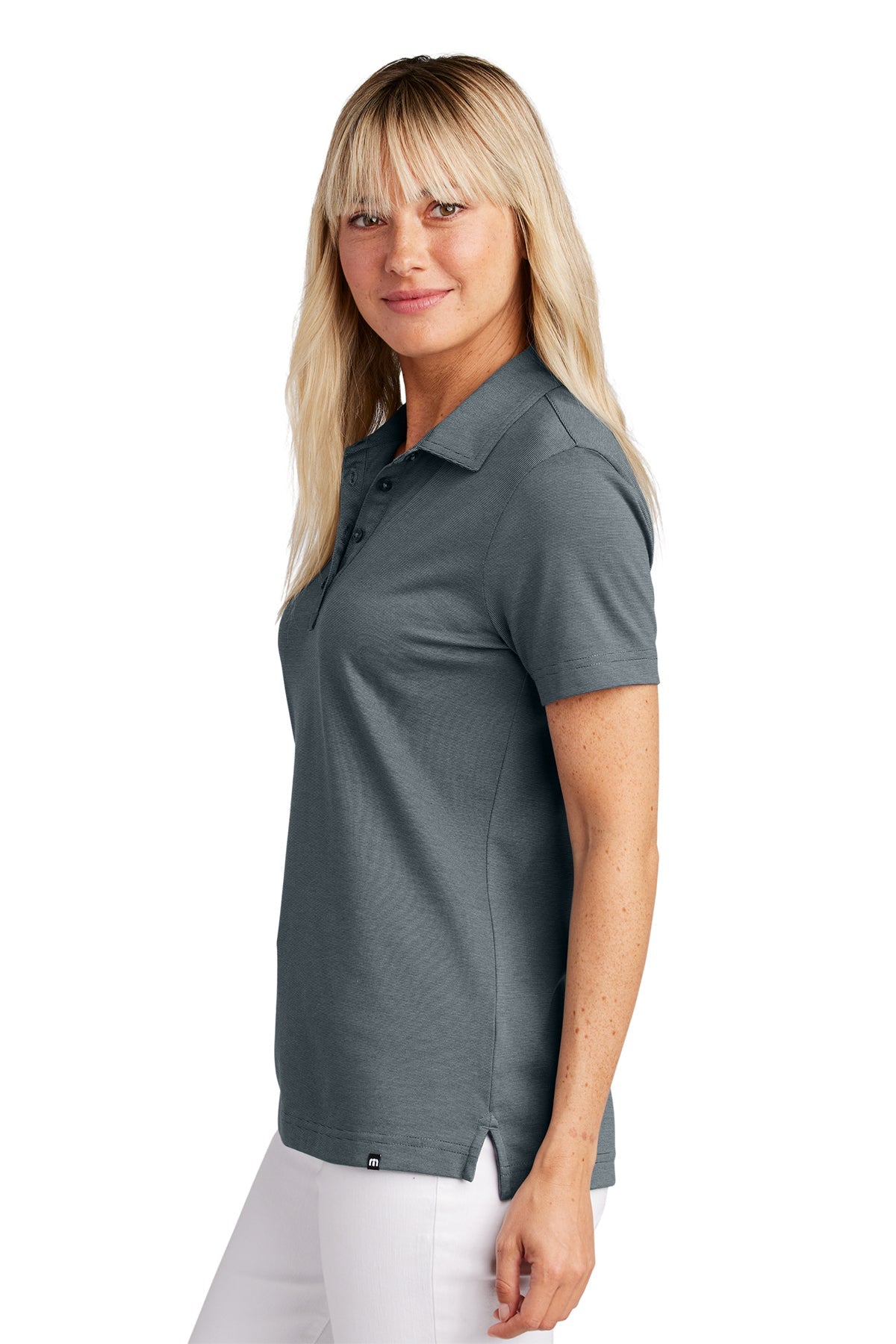 TravisMathew Ladies Sunnyvale Customized Polos, Blue Nights Heather
