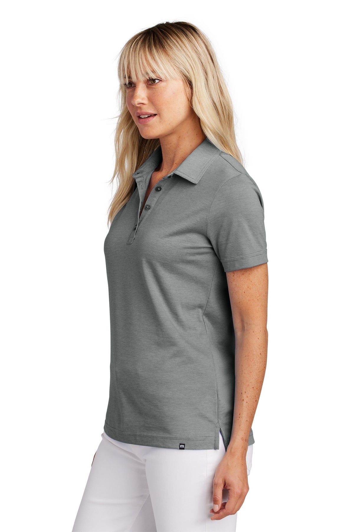 TravisMathew Ladies Sunnyvale Customized Polos, Dark Grey Heather