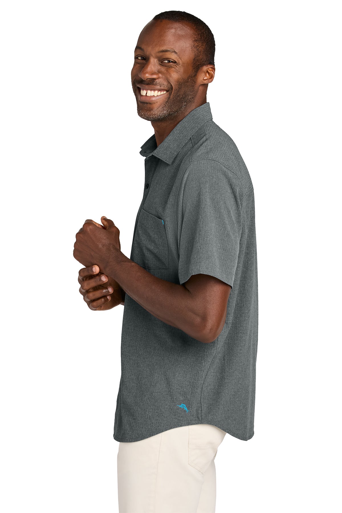 Tommy Bahama Sandy Point Short Sleeve Custom Shirts, Coal