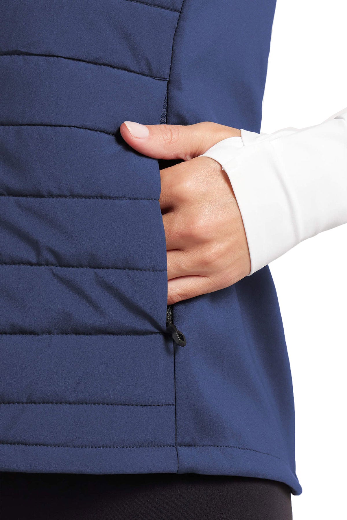 UNRL Womens Vancouver Quilted Custom Vests, Harbor Blue [Fire Solutions]