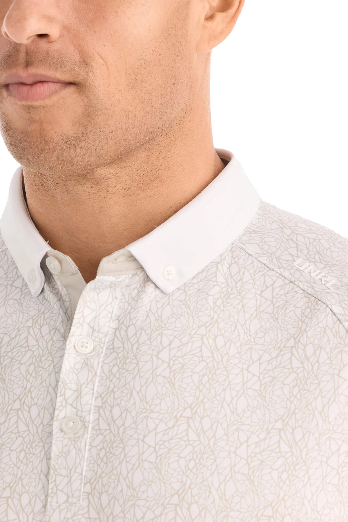 UNRL Abstract Custom Polos, White Sand