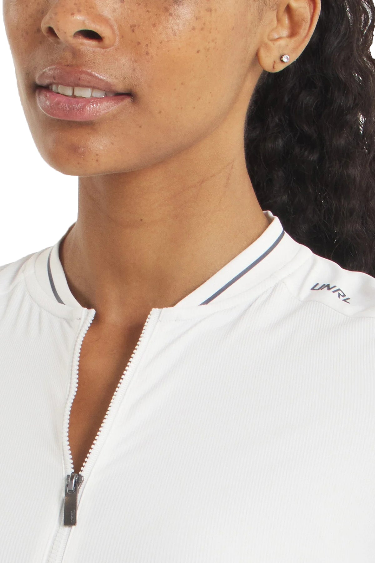 UNRL Womens Amelia Short Sleeve Custom Polos, White