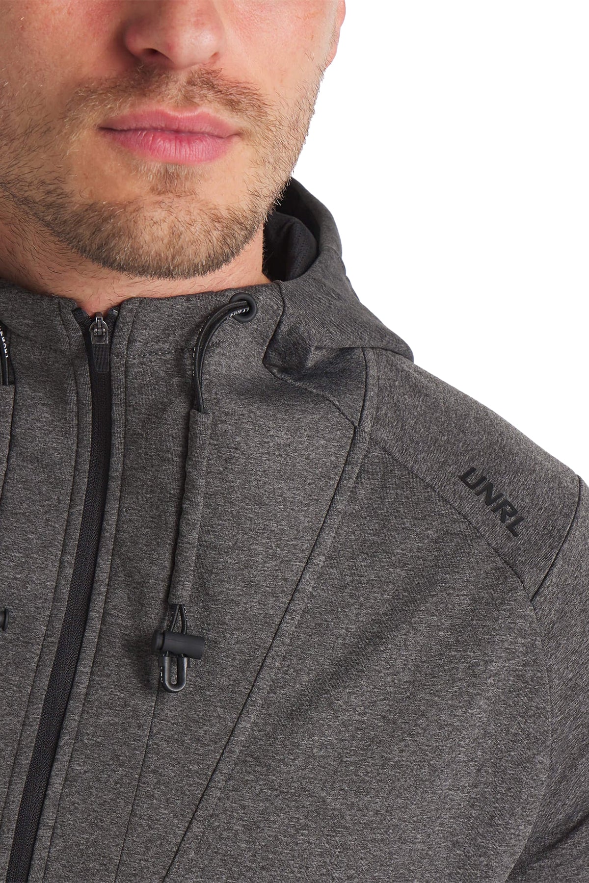 UNRL Crossover Half-Zip Custom Hoodies, Heather Charcoal