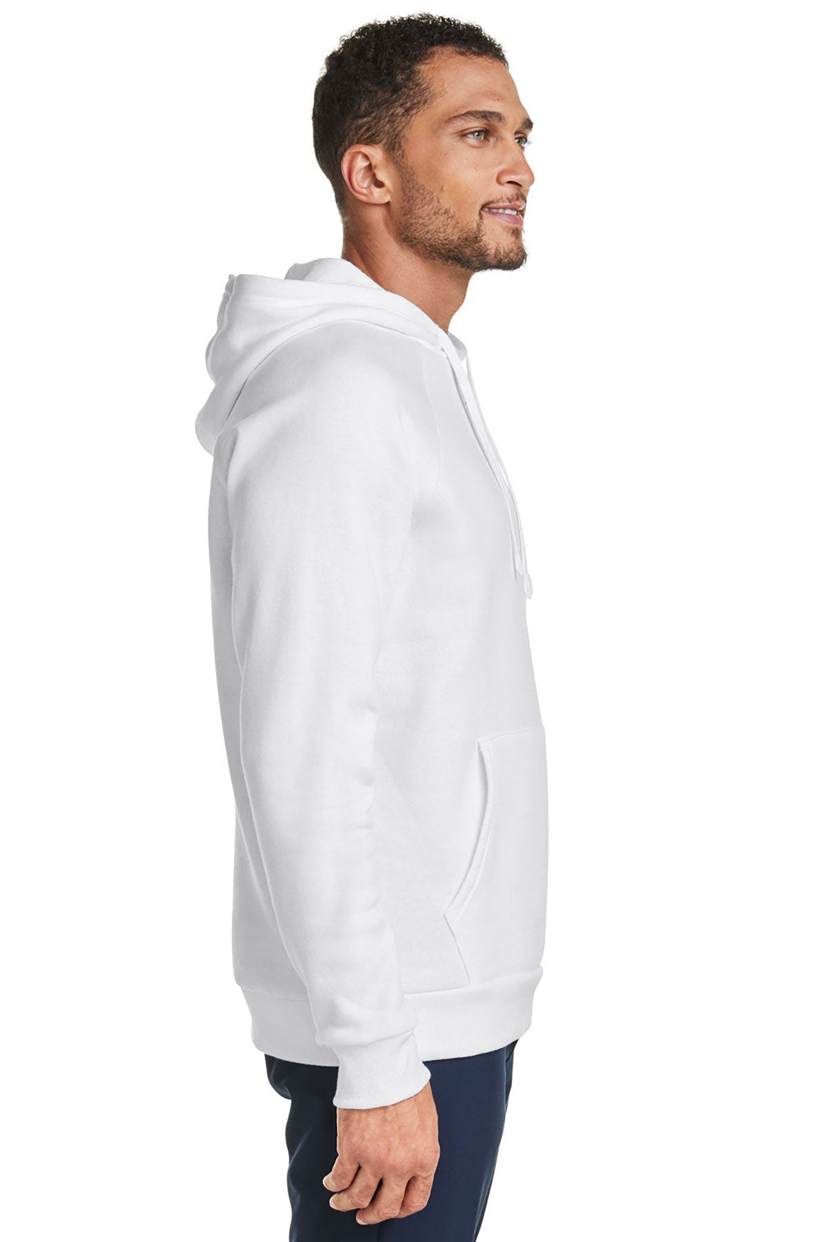Under Armour Mens Rival Fleece Hooded Custom Sweatshirts, White [GOBHI]