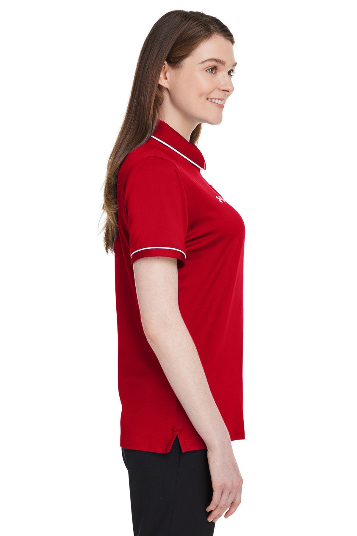 Under Armour Ladies Tipped Teams Performance Custom Polos, Red