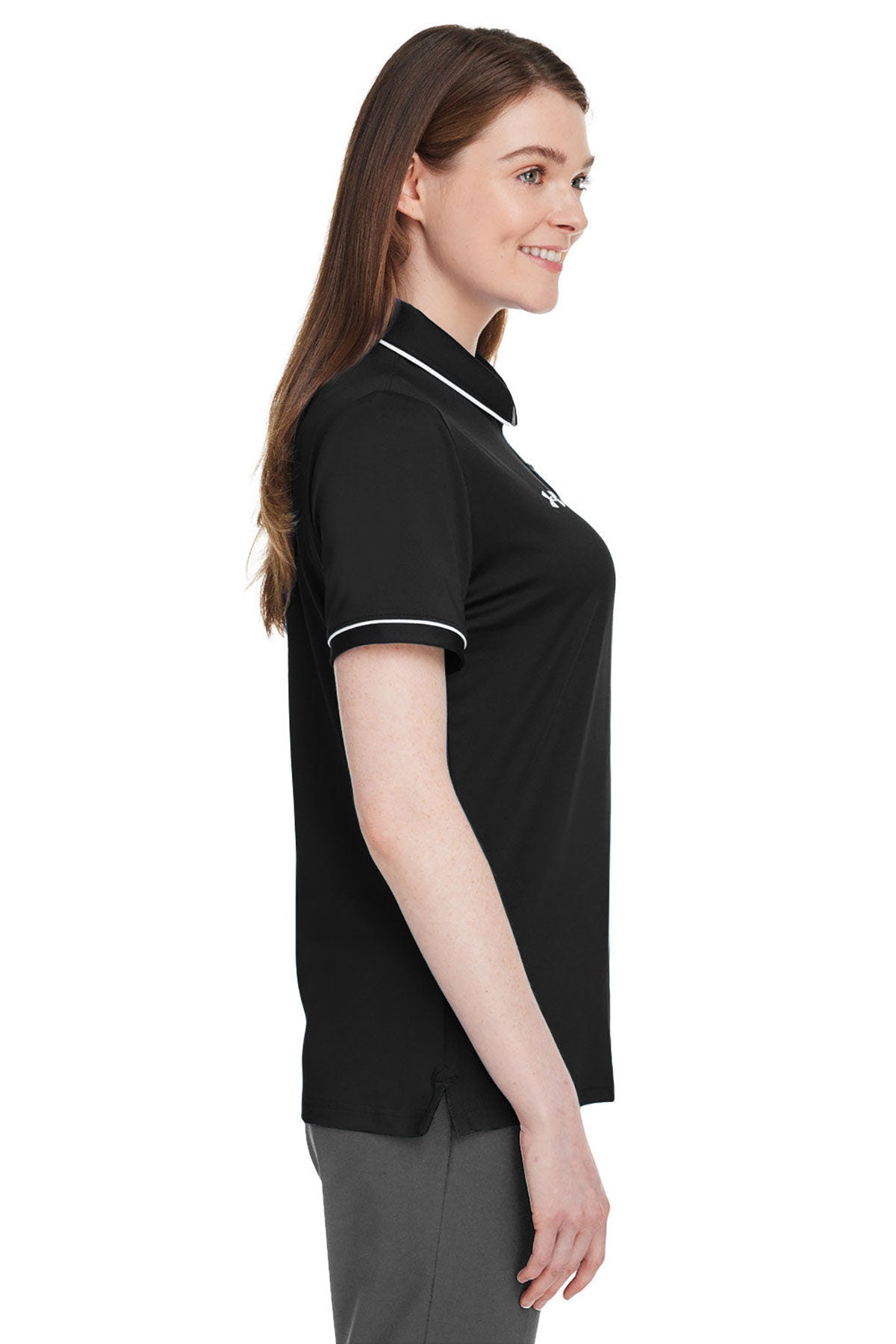 Under Armour Ladies Tipped Teams Performance Customized Polos, Black