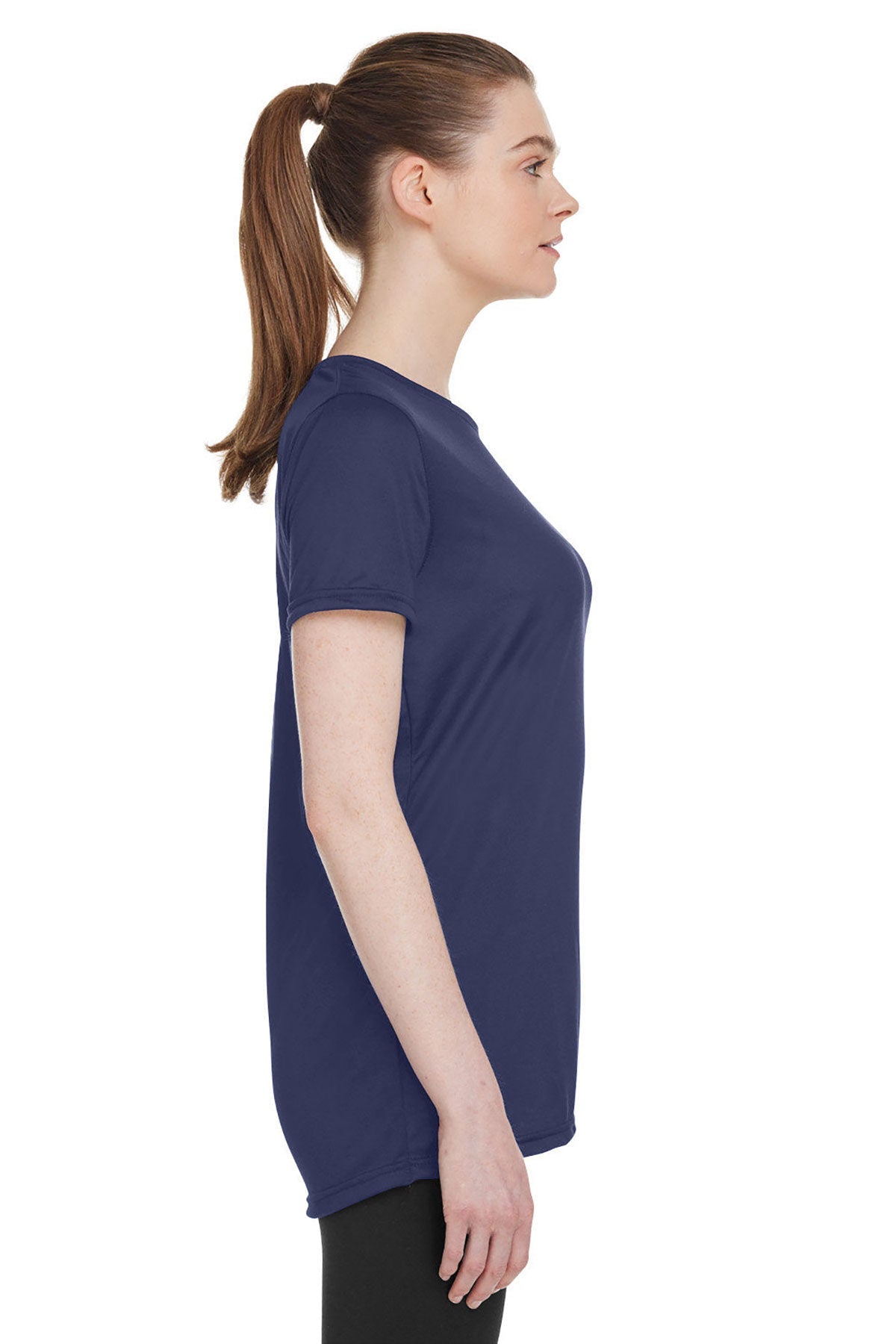 Under Armour Ladies Tech Branded T-Shirts, Navy
