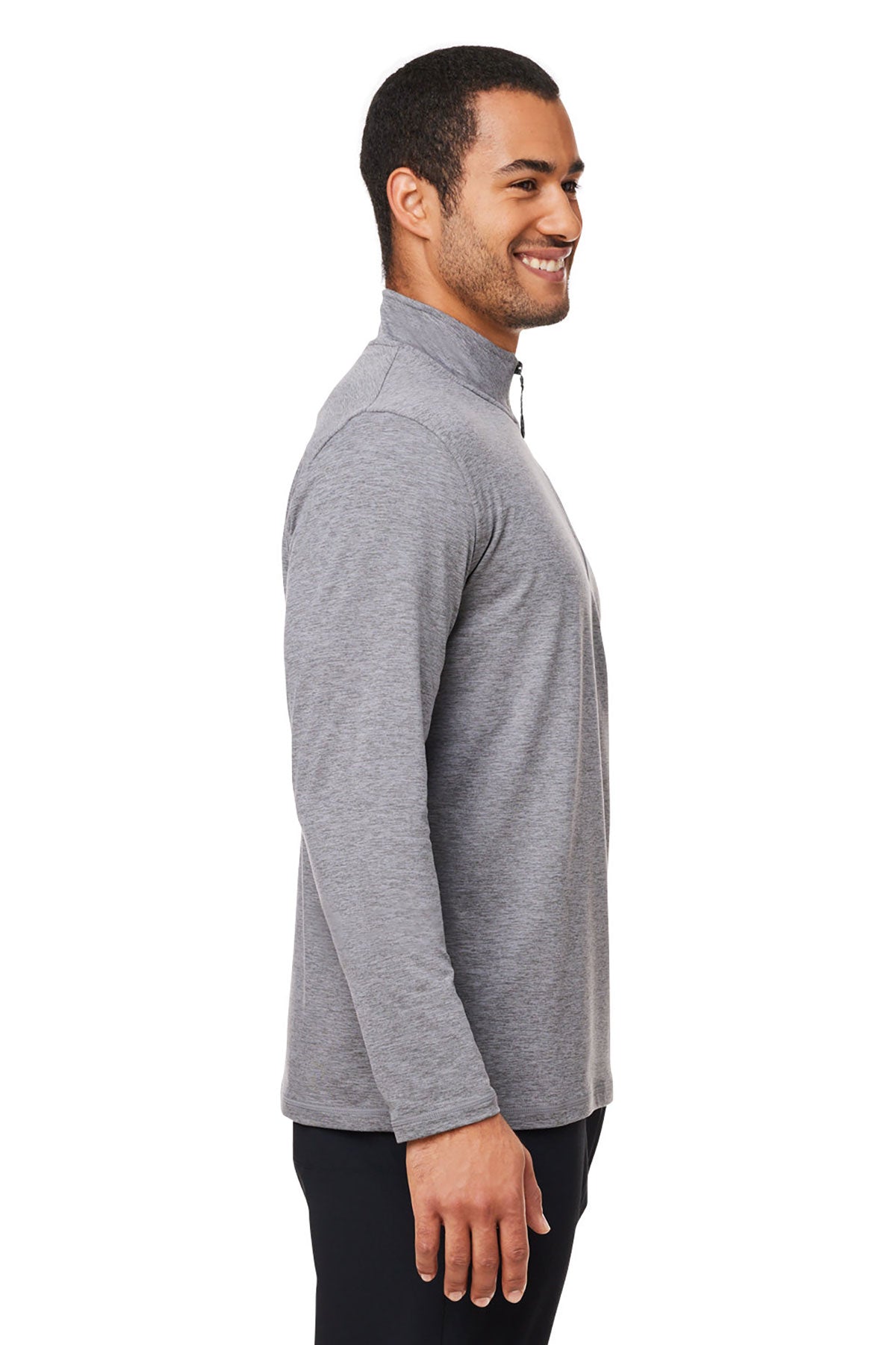 Glyder Men's Marbled Jersey Fairway Custom Quarter-Zips, Ash Grey Marble