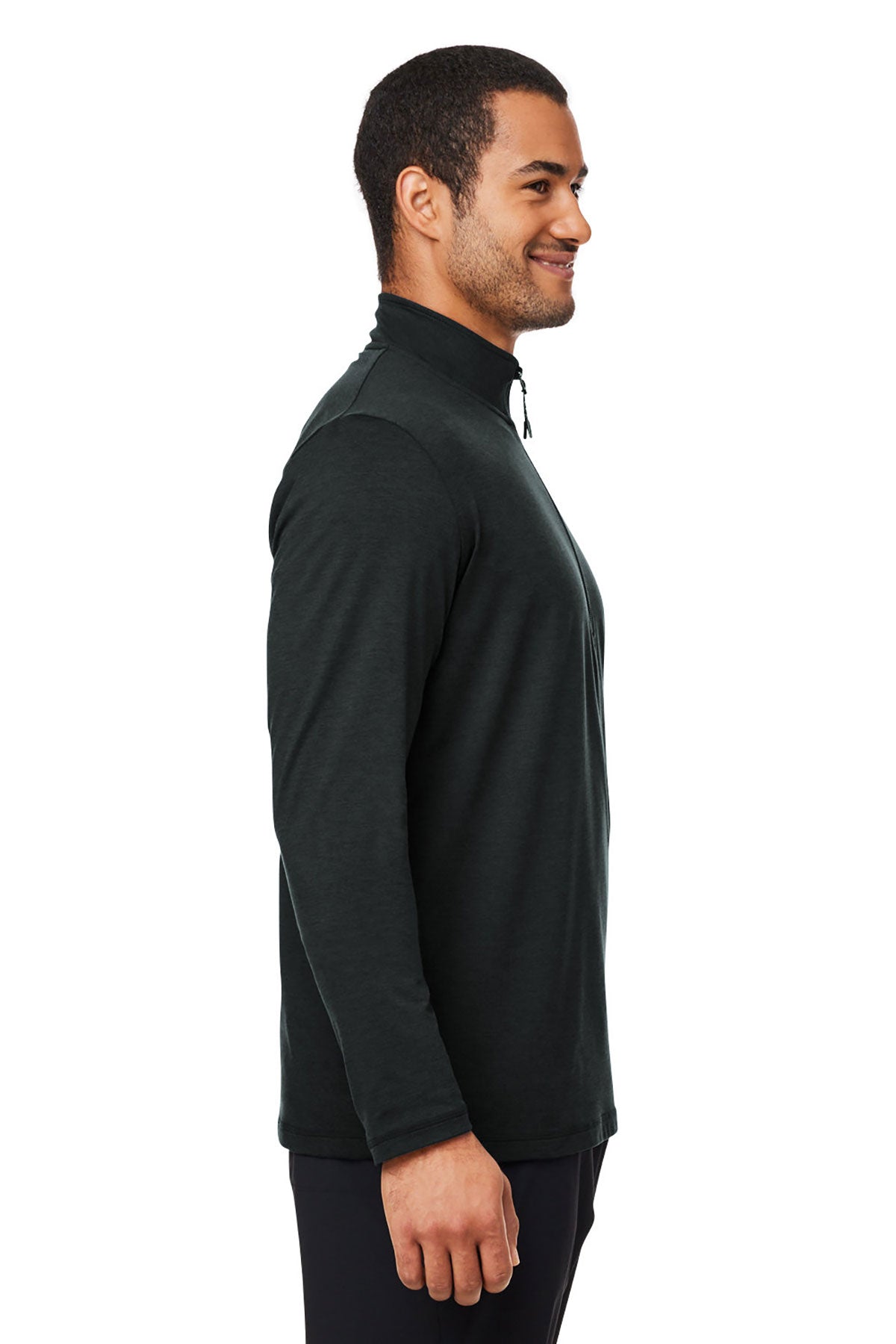 Glyder Men's Marbled Jersey Fairway Custom Quarter-Zips, Black Marble