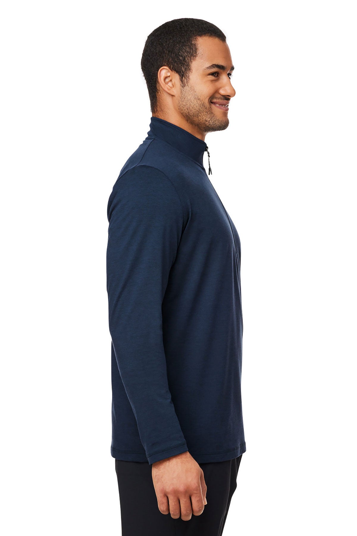 Glyder Men's Marbled Jersey Fairway Custom Quarter-Zips, Navy Marble