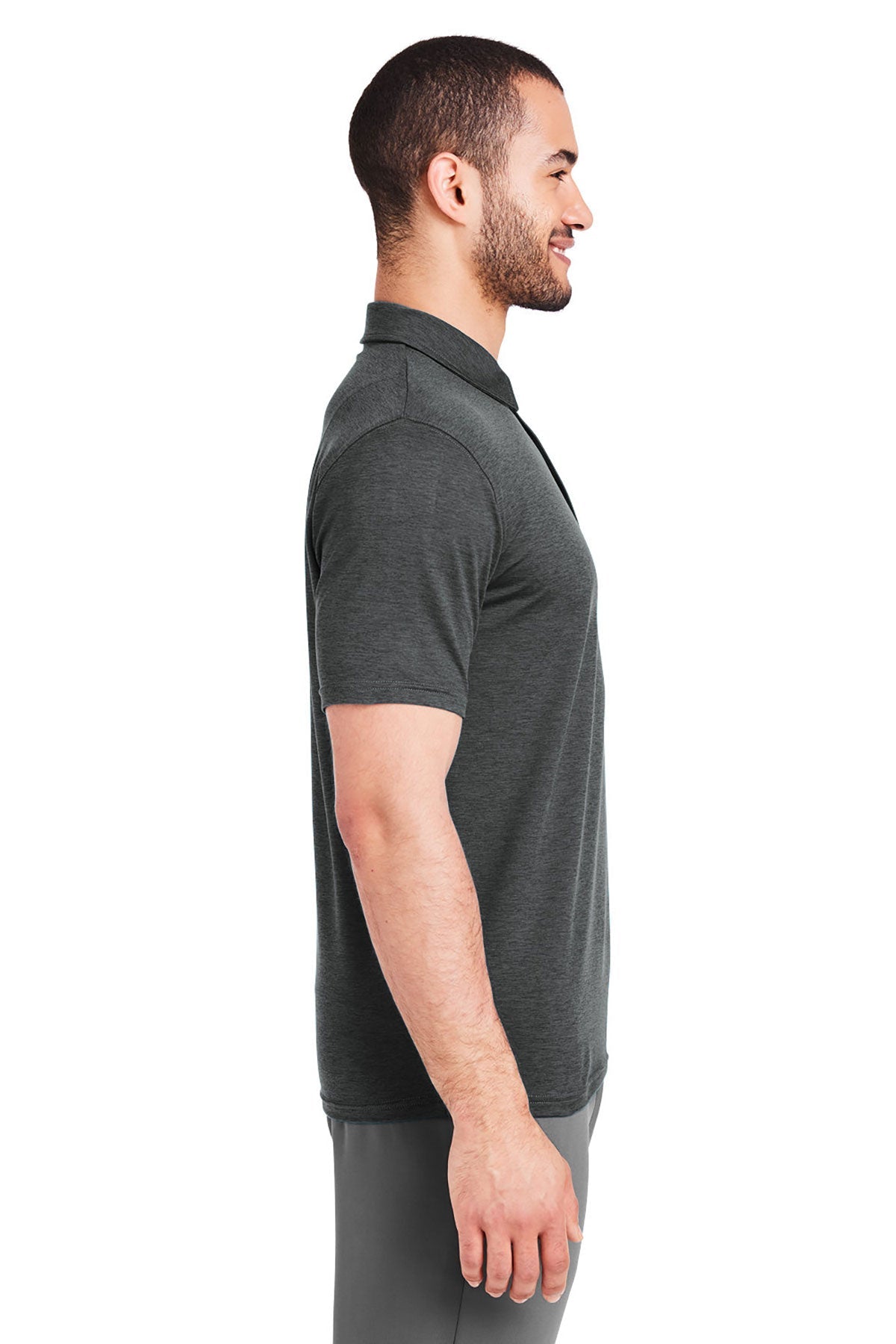 Glyder Mens Marbled Fairway Custom Polos, Carbon