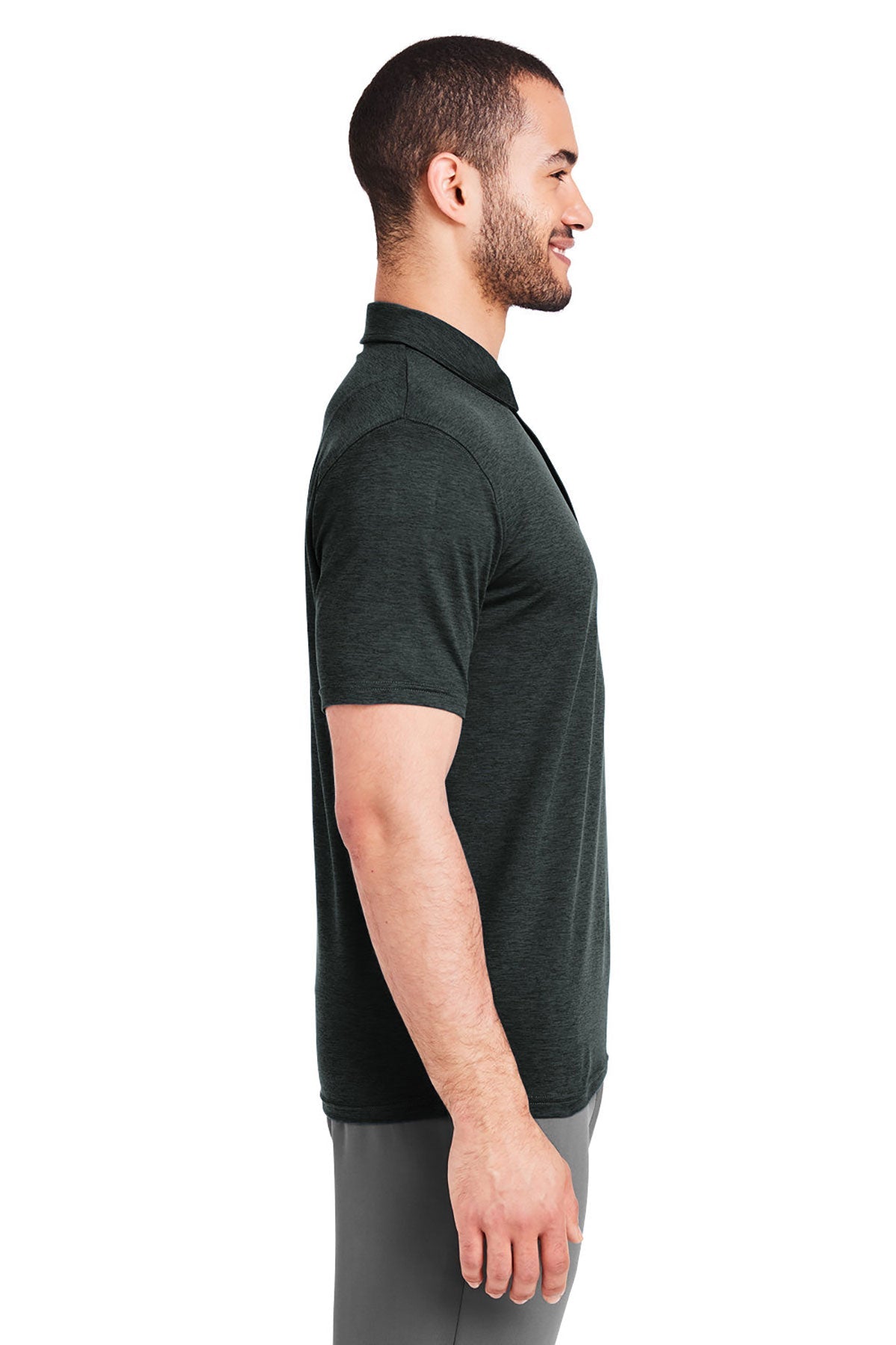 Glyder Mens Marbled Fairway Custom Polos, Black