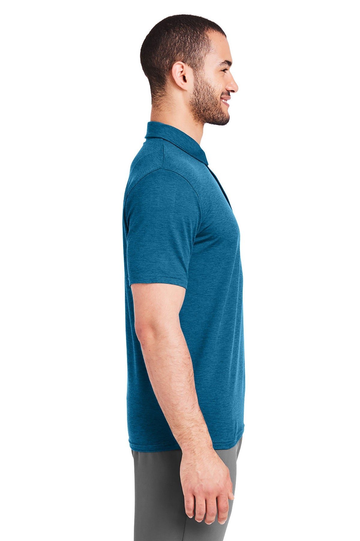 Glyder Mens Marbled Fairway Custom Polos, Moroccan Blue